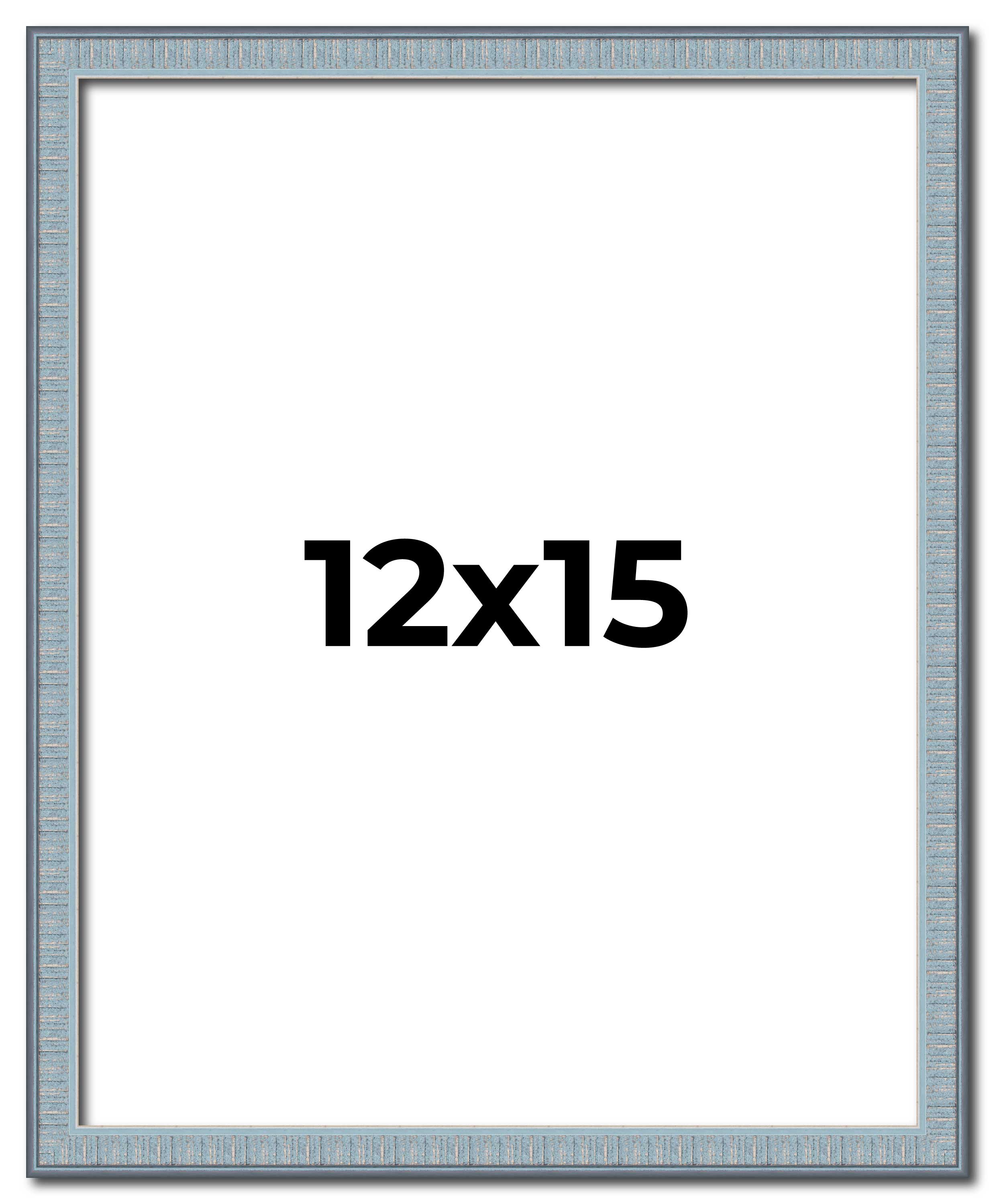 12×15 Frame Rustic Sky Blue Solid Wood Picture Frame | 0.75 Inch Moulding Width