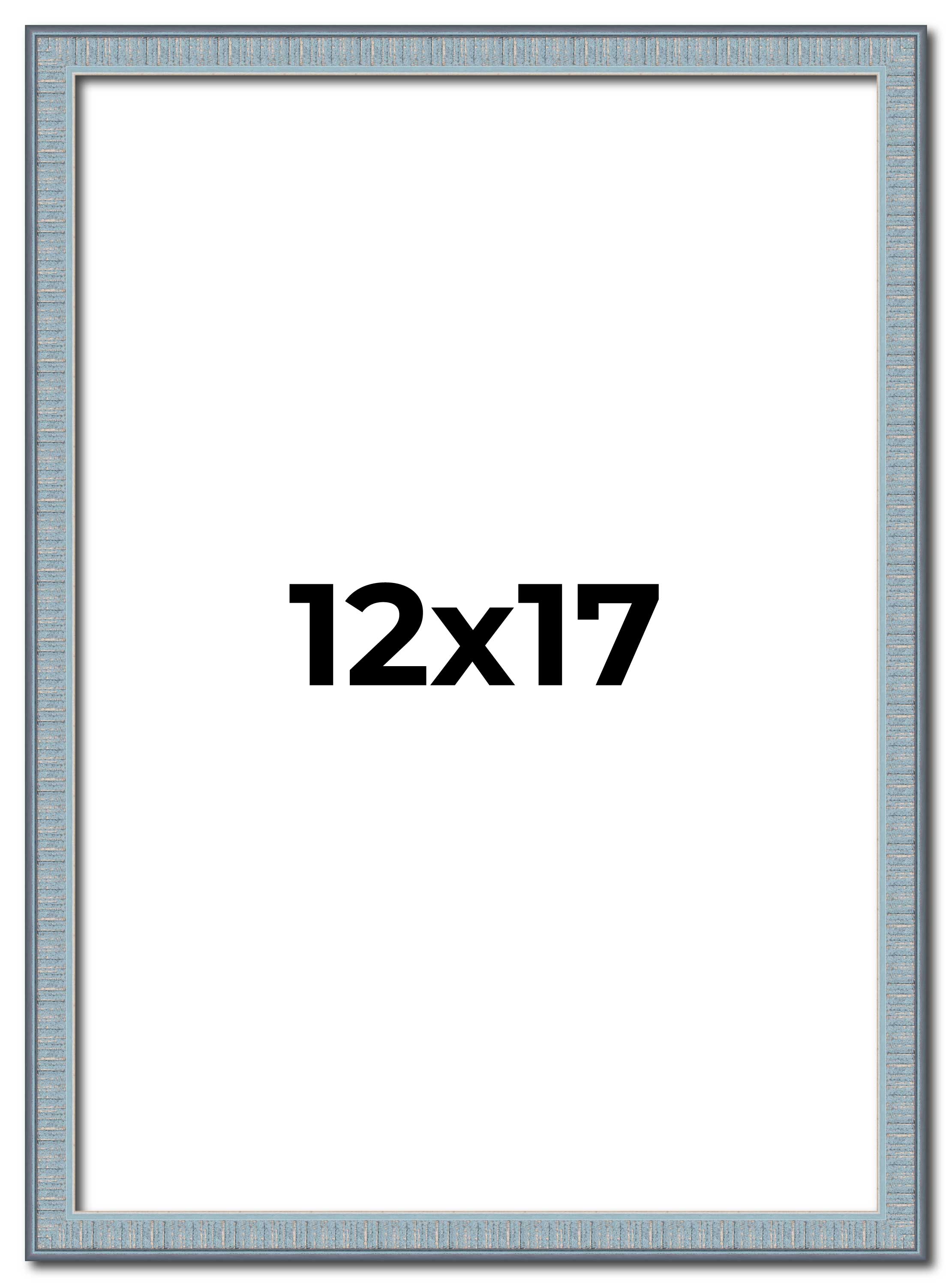 12×17 Frame Blue Scuffed Farm Board Solid Wood Picture Frame Width 0.75 Inches |