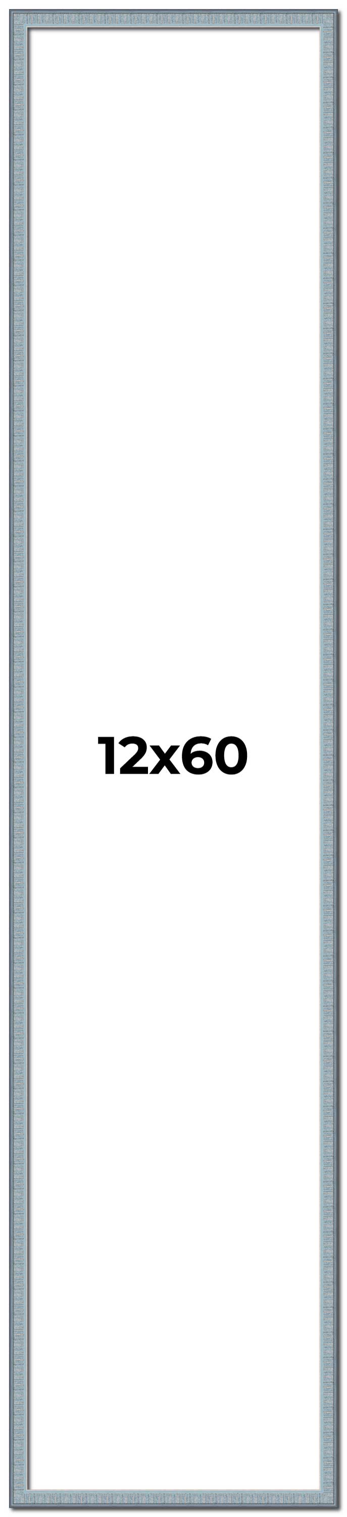 12×60 Frame Blue Picture Frame Complete Modern Photo Frame UV Acrylic, Acid Free