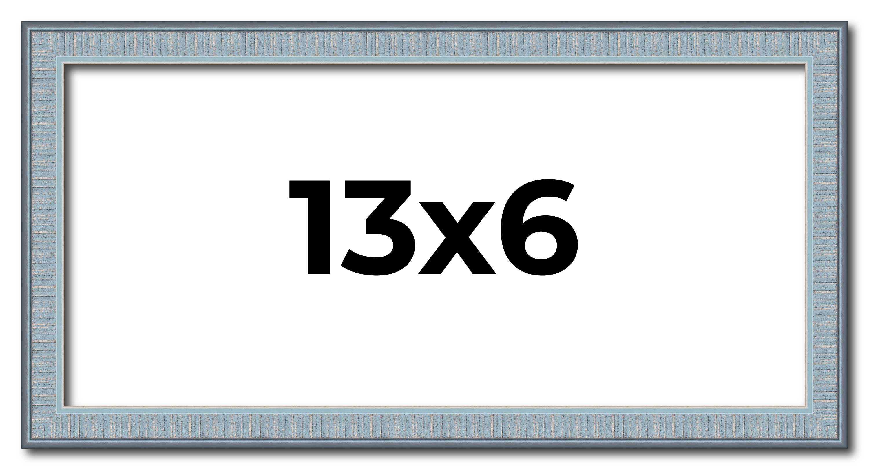 13×6 Frame Blue Picture Frame Complete Modern Photo Frame UV Acrylic, Acid Free