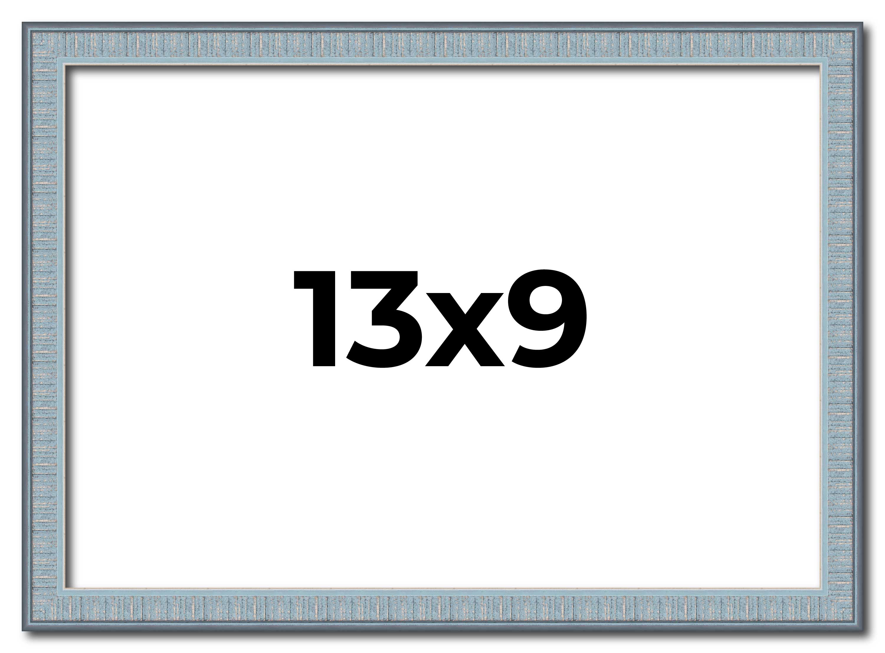 13×9 Frame Blue Scuffed Farm Board Solid Wood Picture Frame Width 0.75 Inches |