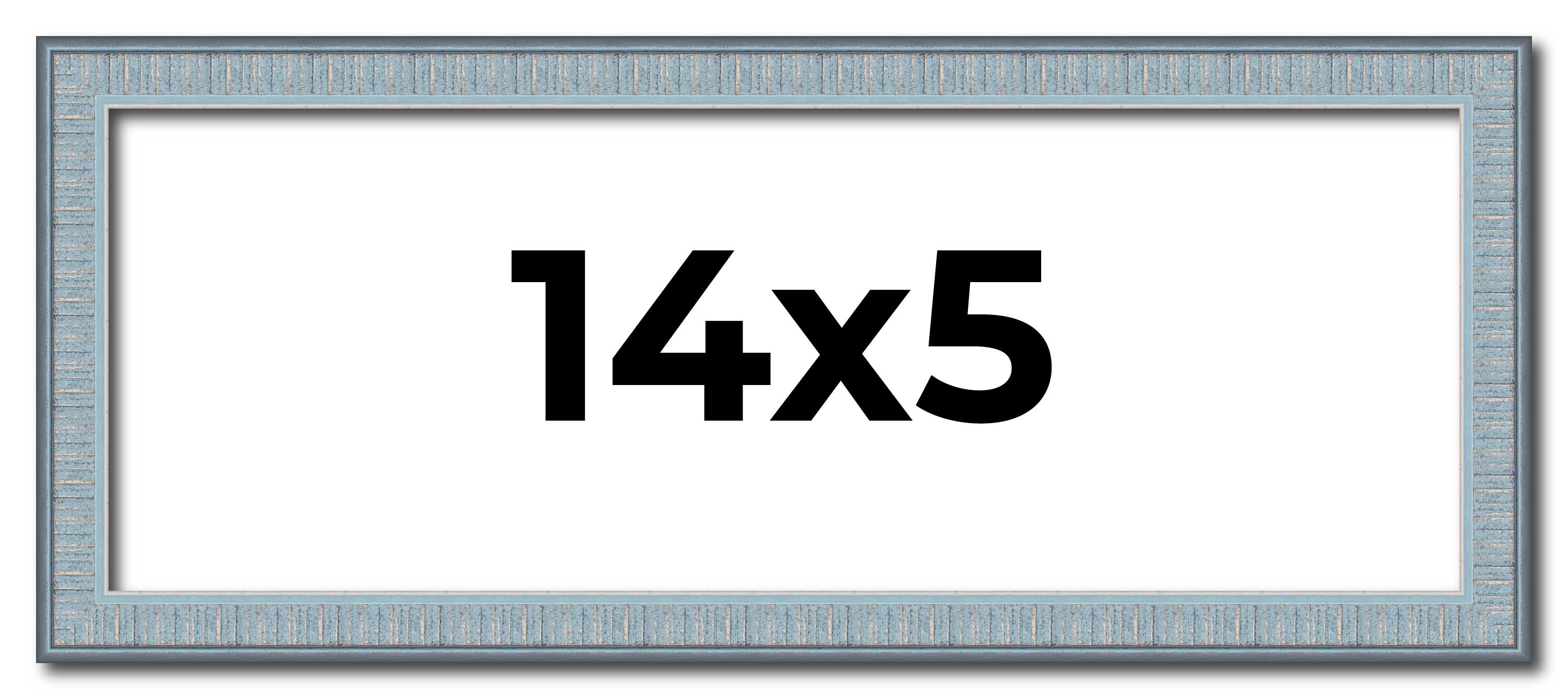 14×5 Frame Blue Picture Frame Complete Modern Photo Frame UV Acrylic, Acid Free