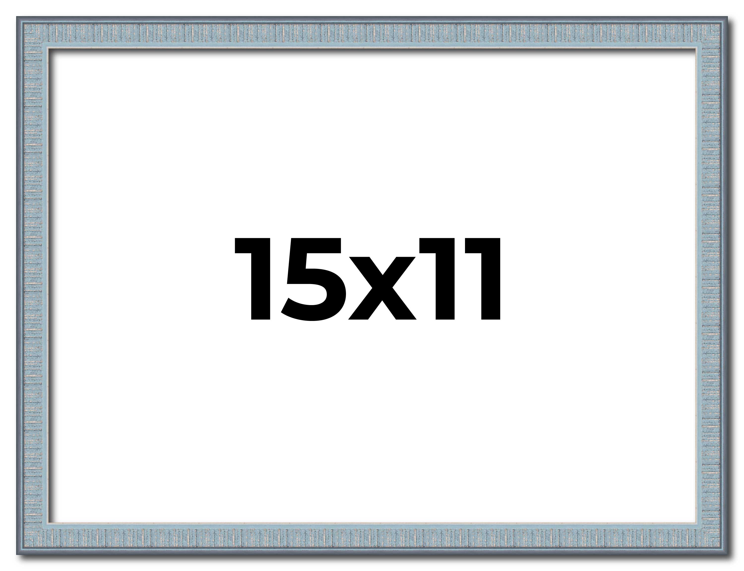 15×11 Frame Blue Scuffed Farm Board Solid Wood Picture Frame Width 0.75 Inches |