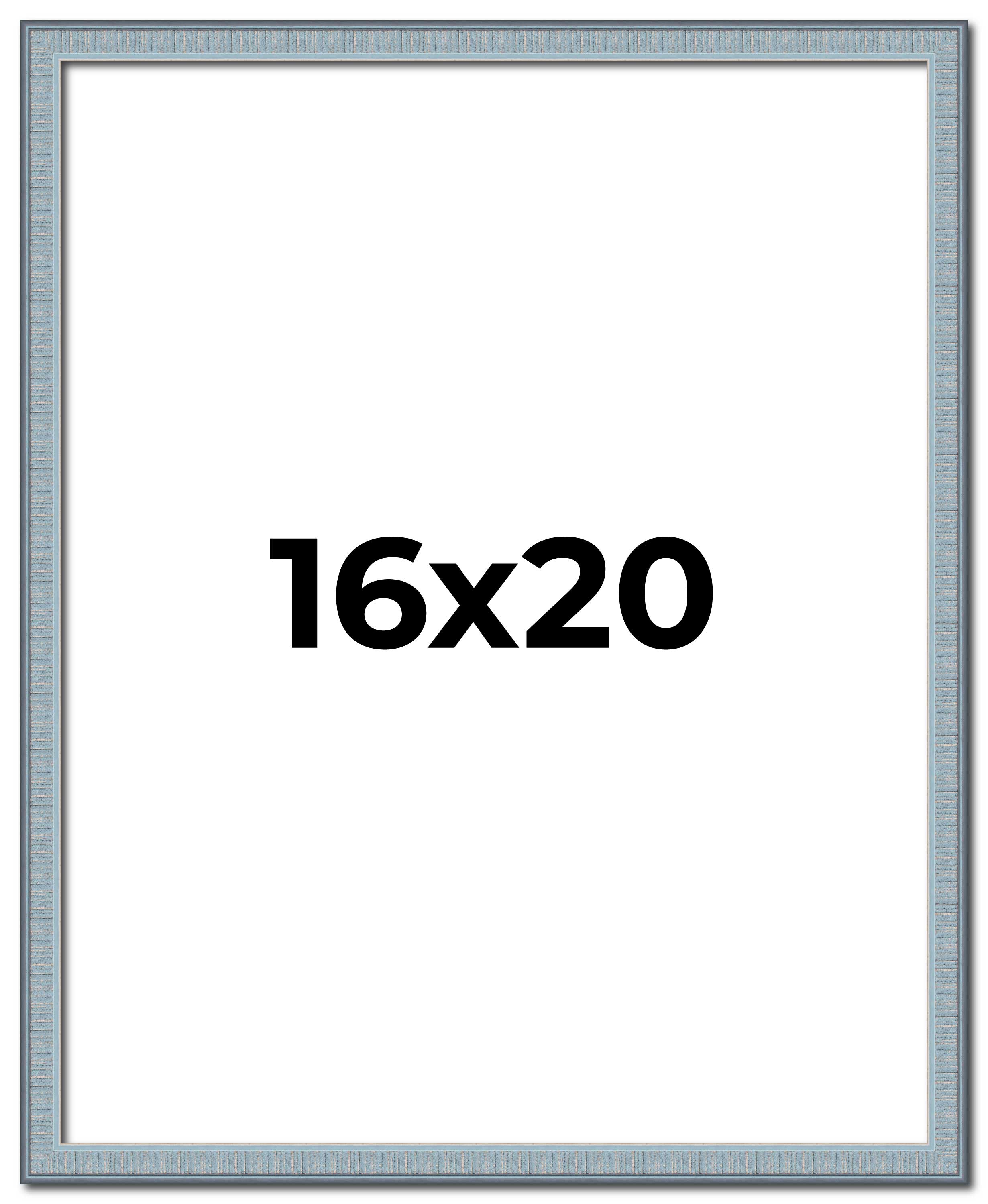 16x20 Frame Blue Scuffed Farm Board Solid Wood Picture Frame Width 0.75 Inches |