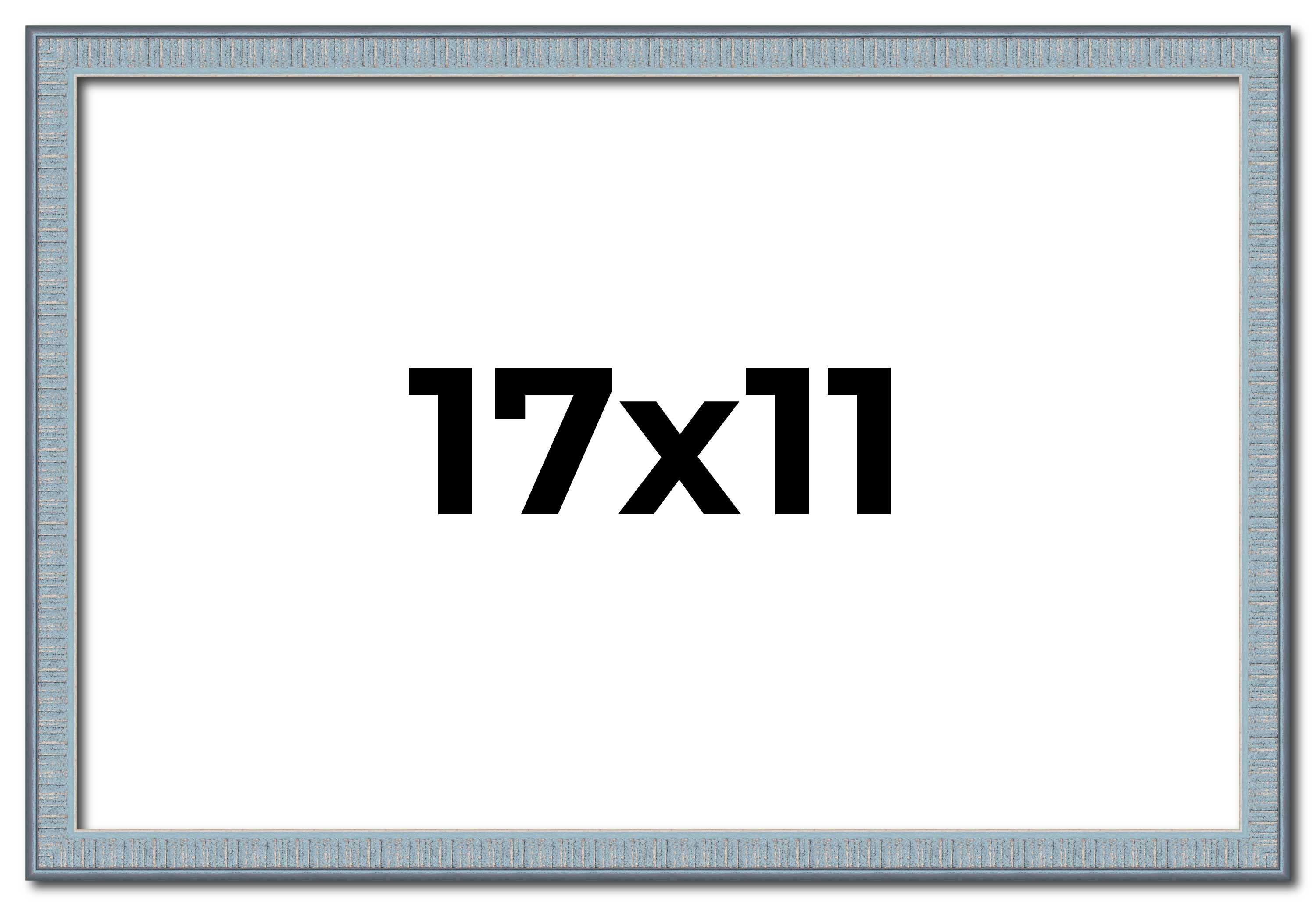 17x11 Frame Blue Scuffed Farm Board Solid Wood Picture Frame Width 0.75 Inches |