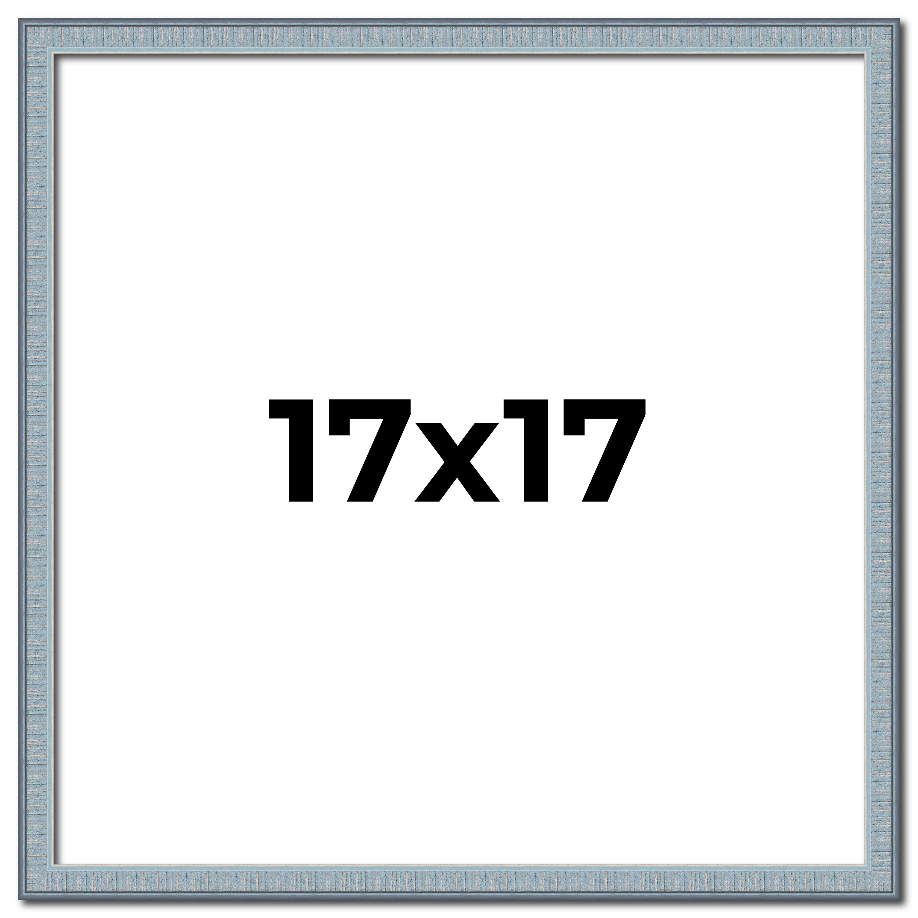 17×17 Frame Blue Picture Frame Modern Photo Frame UV Acrylic, Acid Free no Mat