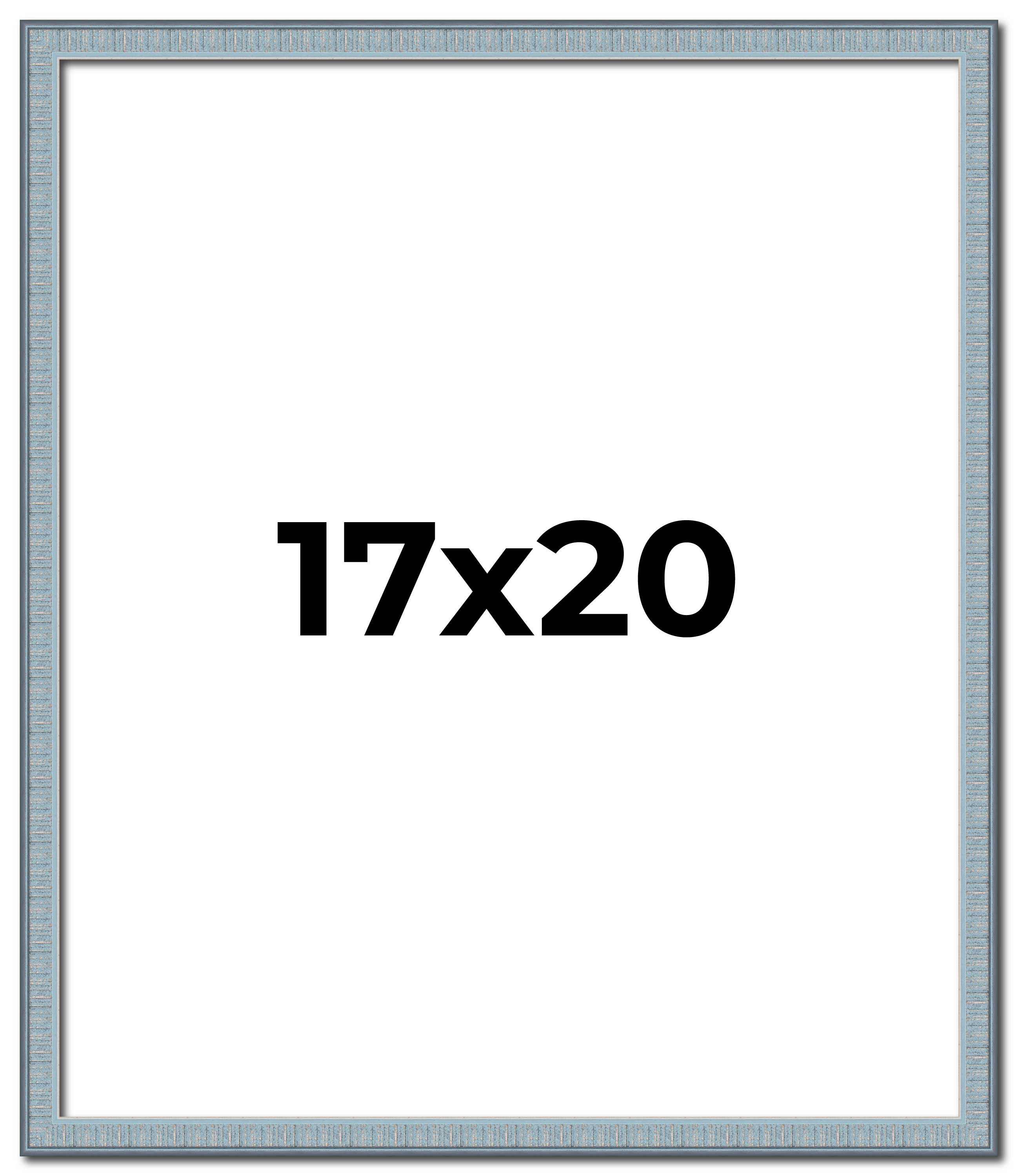 17×20 Frame Blue Picture Frame Complete Modern Photo Frame UV Acrylic, Acid Free