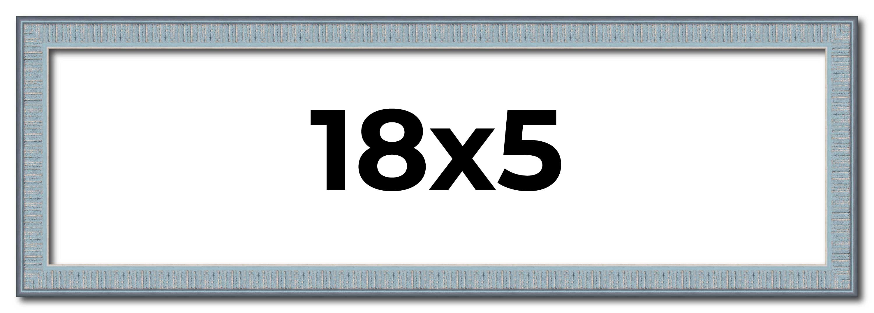18x5 Frame Blue Picture Frame Complete Modern Photo Frame UV Acrylic, Acid Free
