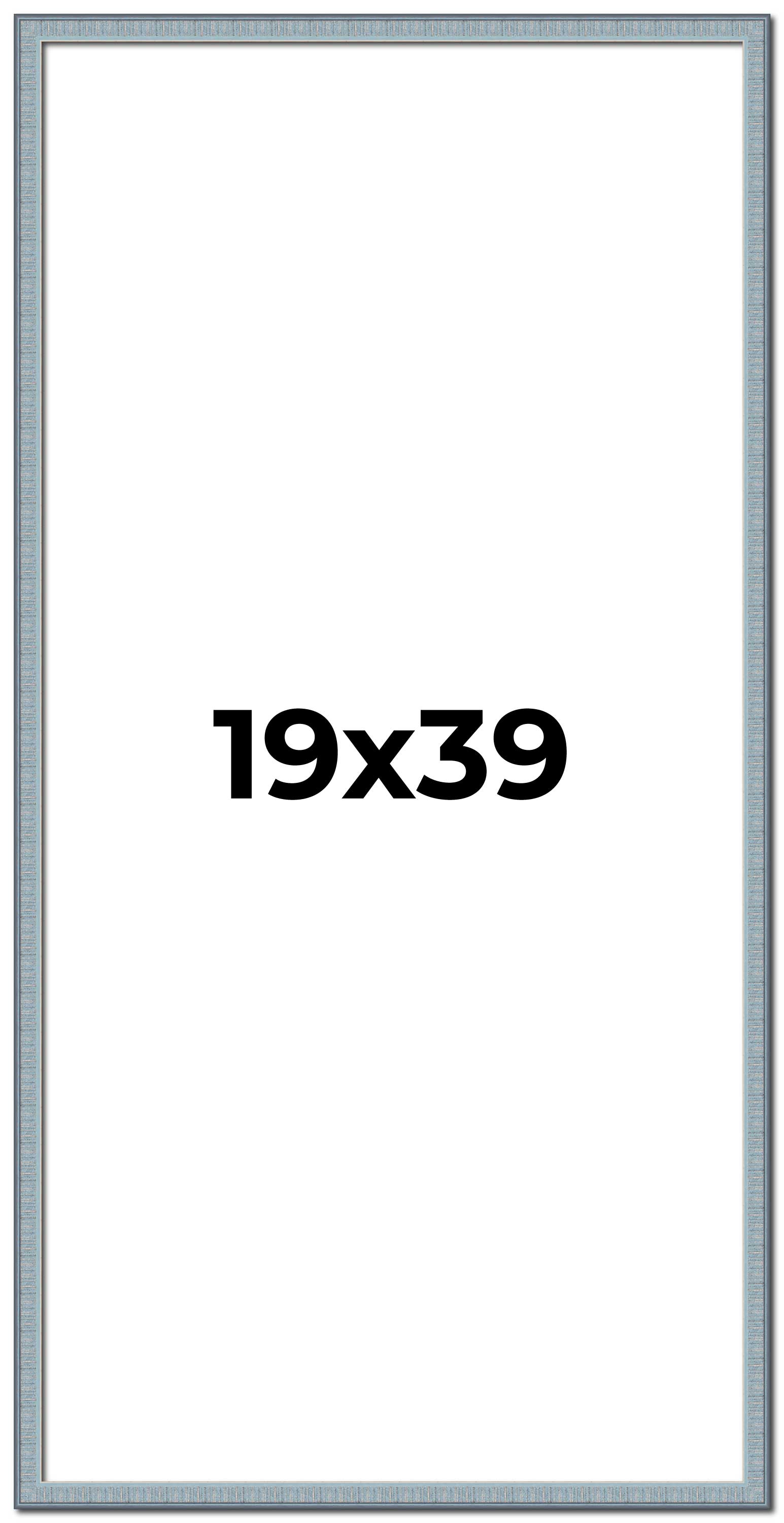 19×39 Frame Blue Scuffed Farm Board Solid Wood Picture Frame Width 0.75 Inches |
