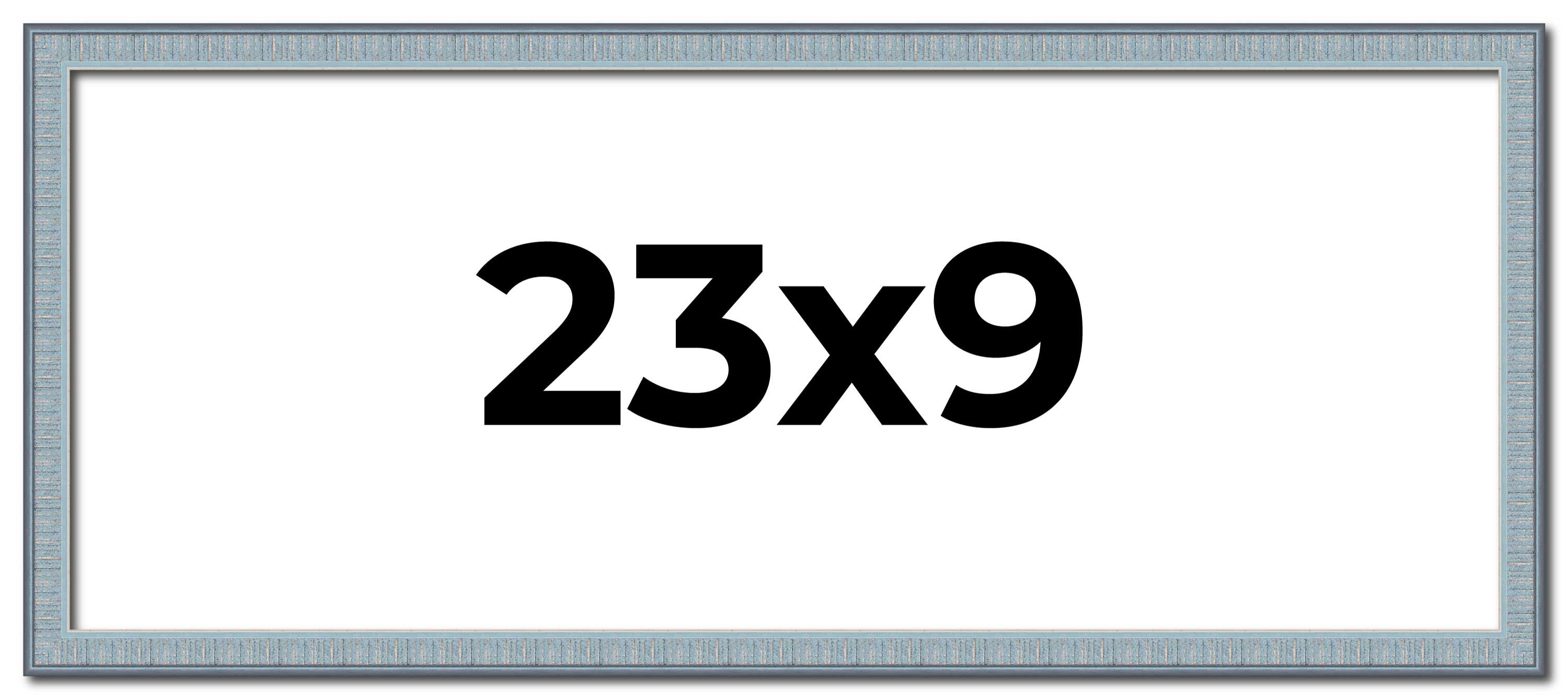 23x9 Frame Blue Scuffed Farm Board Solid Wood Picture Frame Width 0.75 ...