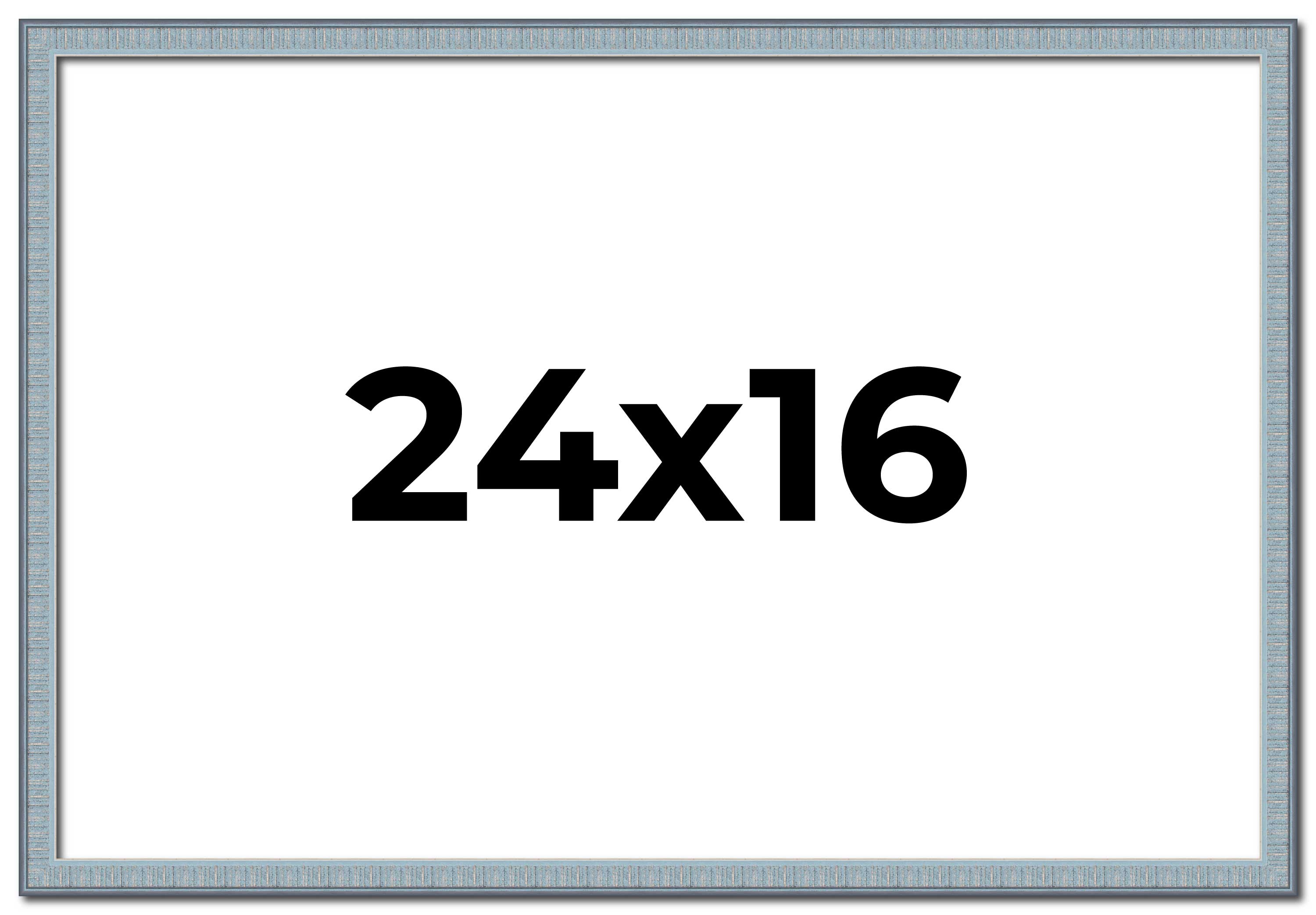 24×16 Frame Blue Scuffed Farm Board Solid Wood Picture Frame Width 0.75 Inches |