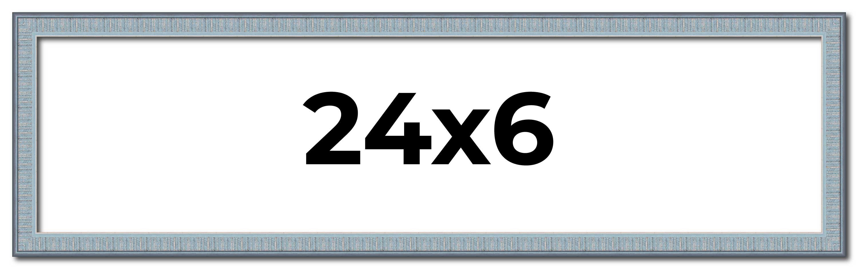 24×6 Frame Blue Picture Frame Complete Modern Photo Frame UV Acrylic, Acid Free