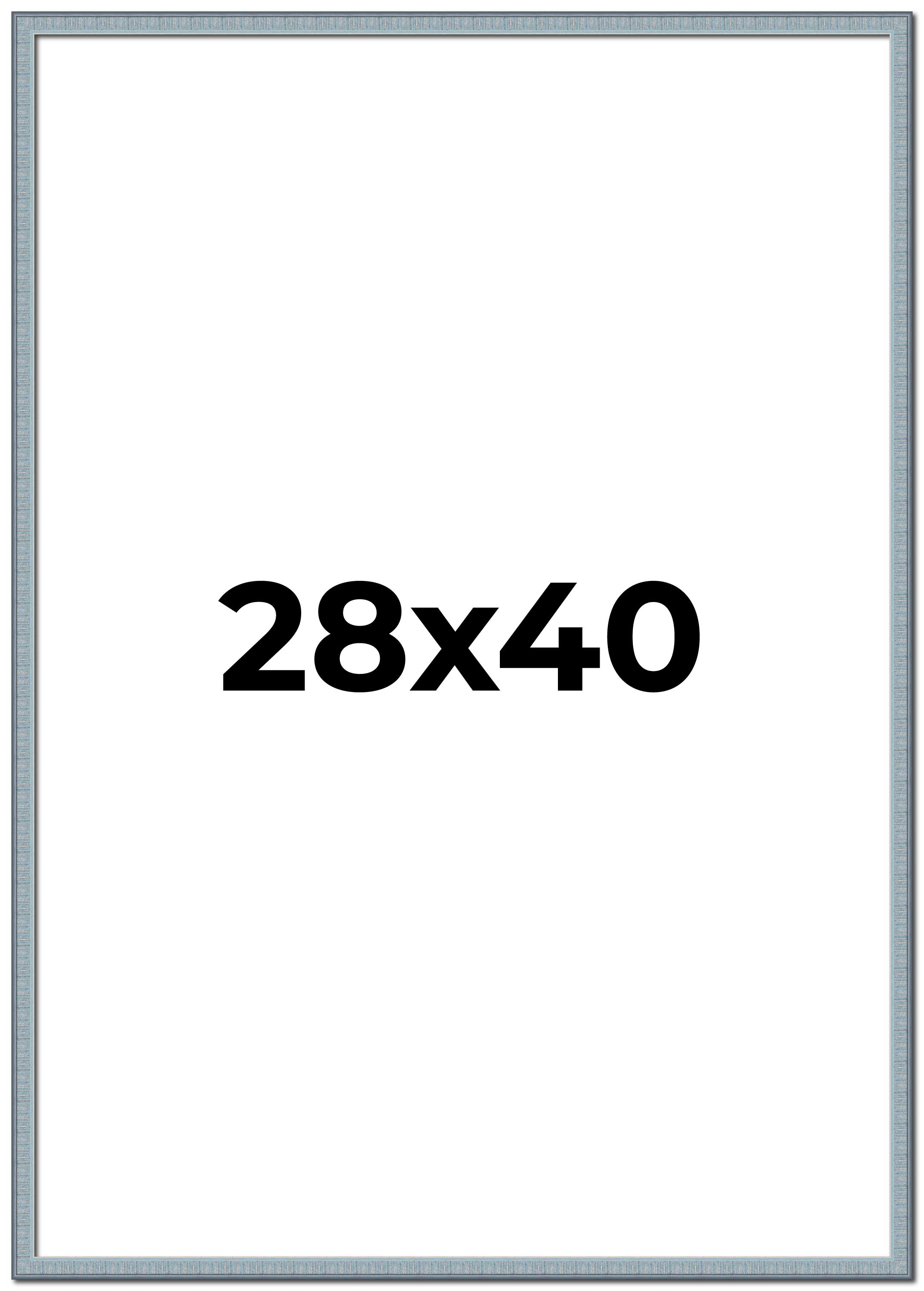 28×40 Frame Blue Scuffed Farm Board Solid Wood Picture Frame Width 0.75 Inches |