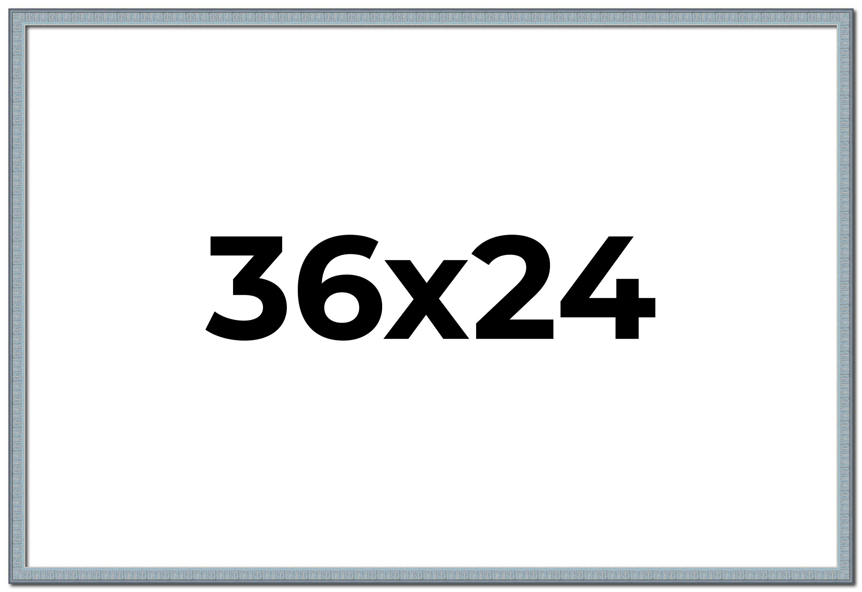 36×24 Frame Blue Scuffed Farm Board Solid Wood Picture Frame Width 0.75 Inches |