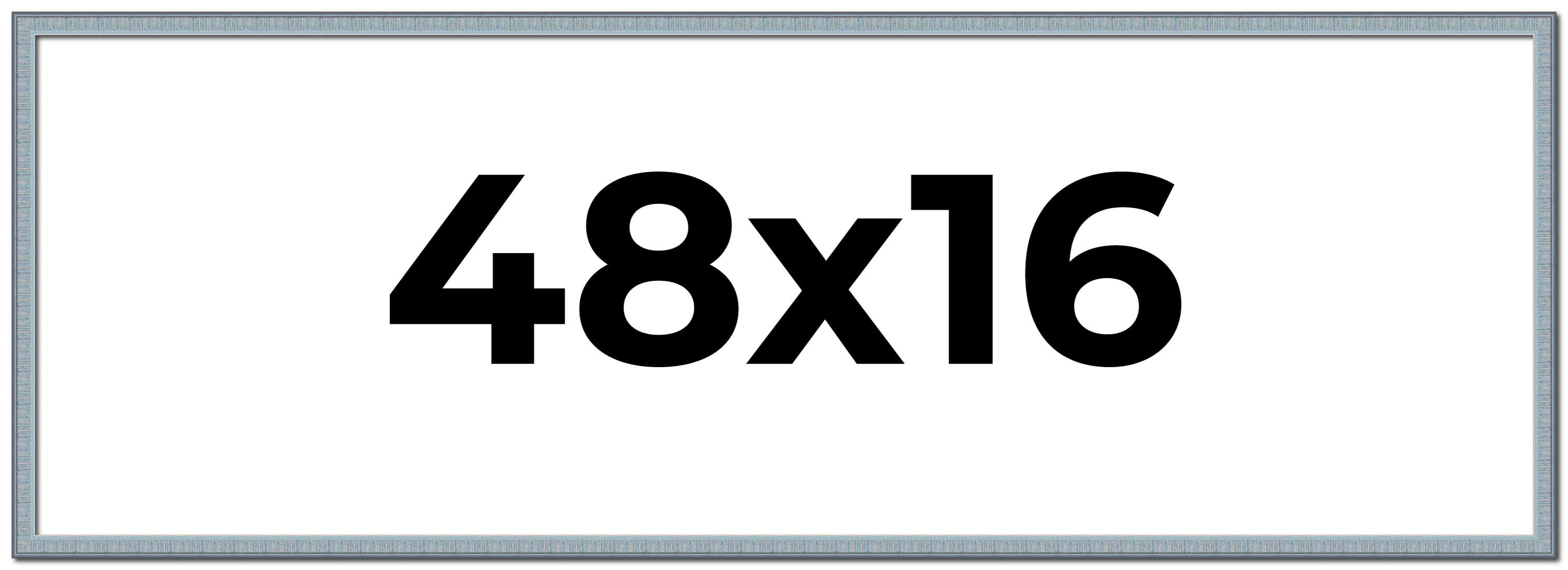 48×16 Frame Blue Scuffed Farm Board Solid Wood Picture Frame Width 0.75 Inches |