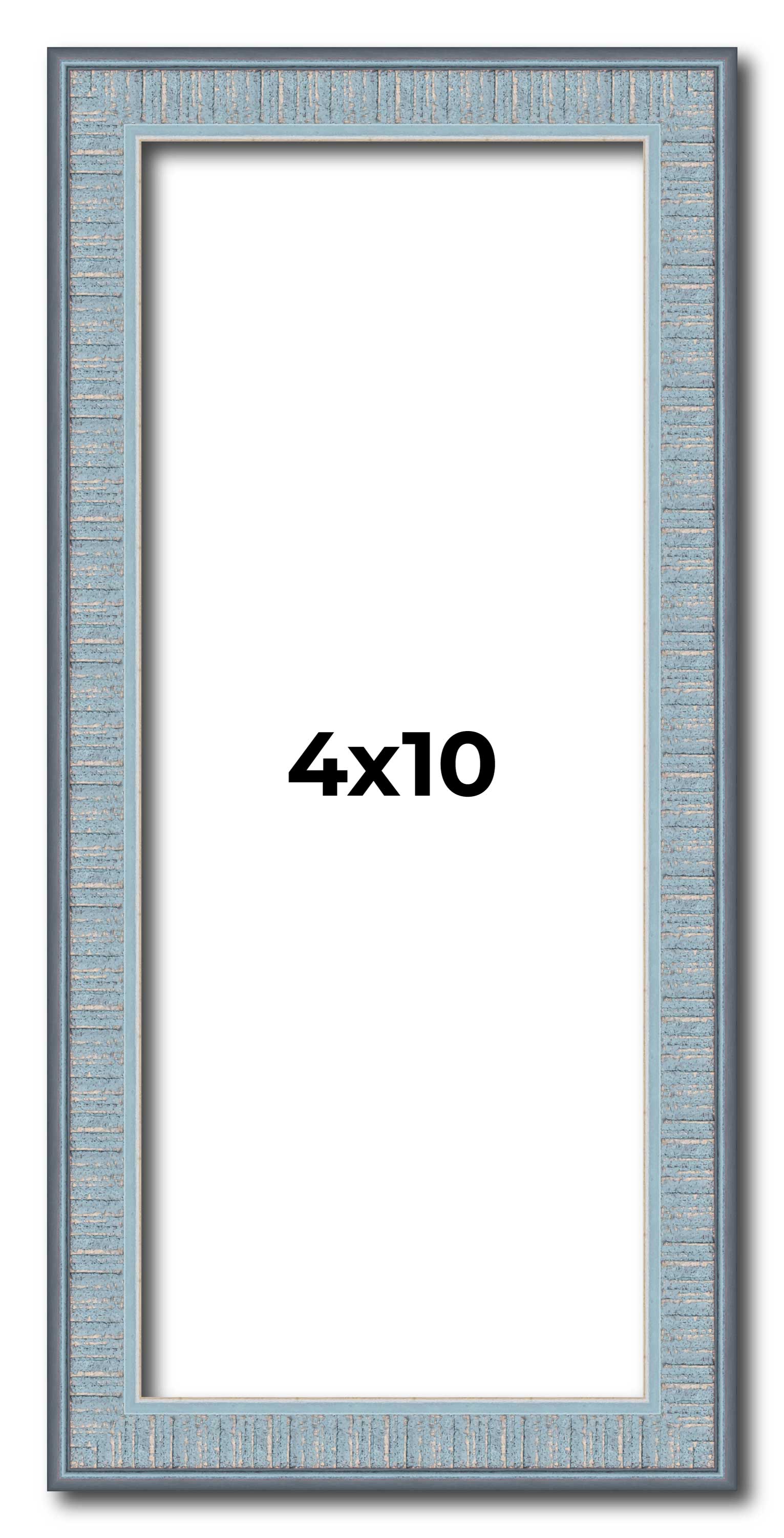 4×10 Frame Blue Scuffed Farm Board Solid Wood Picture Frame Width 0.75 Inches |