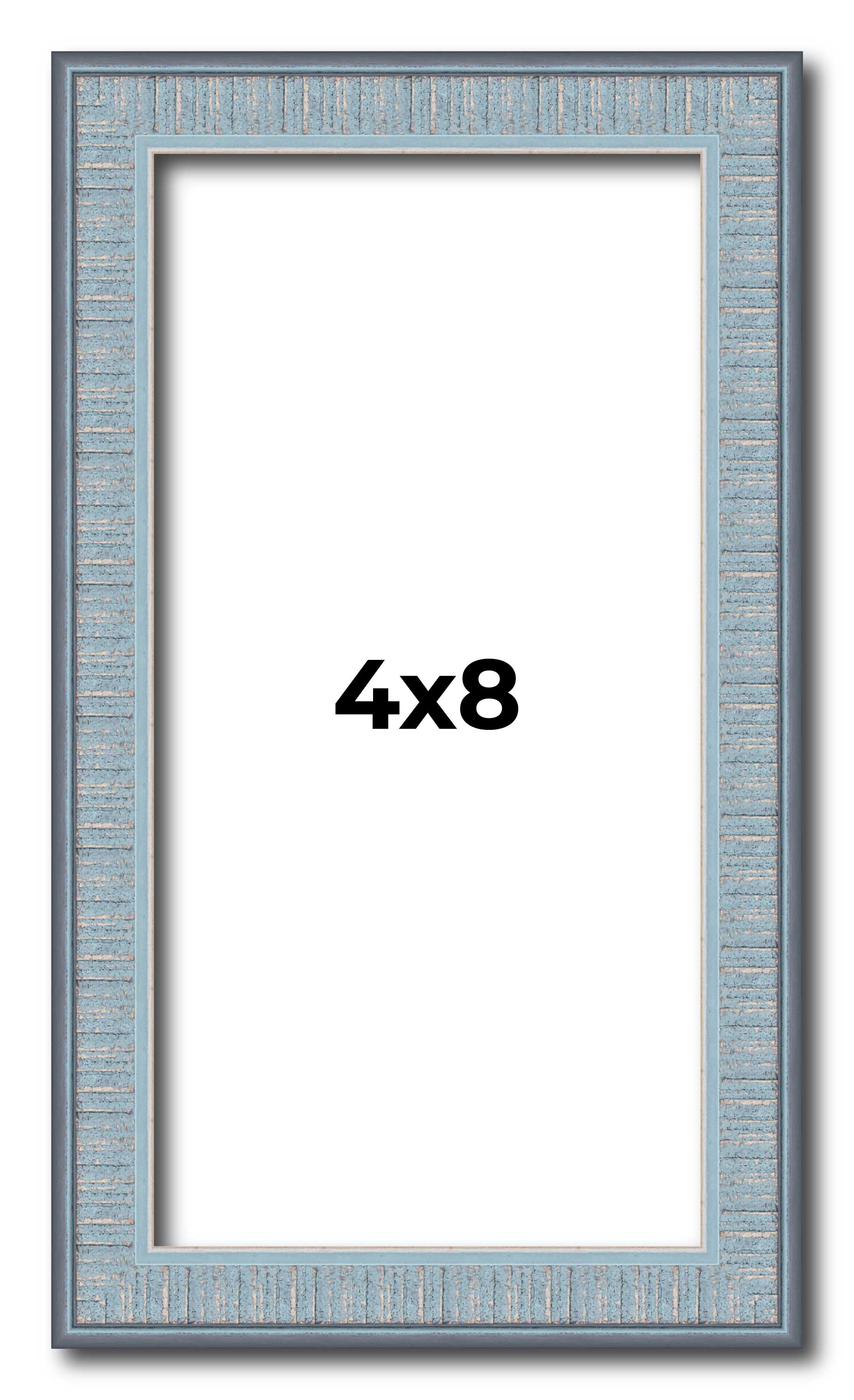 4x8 Frame Blue Scuffed Farm Board Solid Wood Picture Frame Width 0.75 ...
