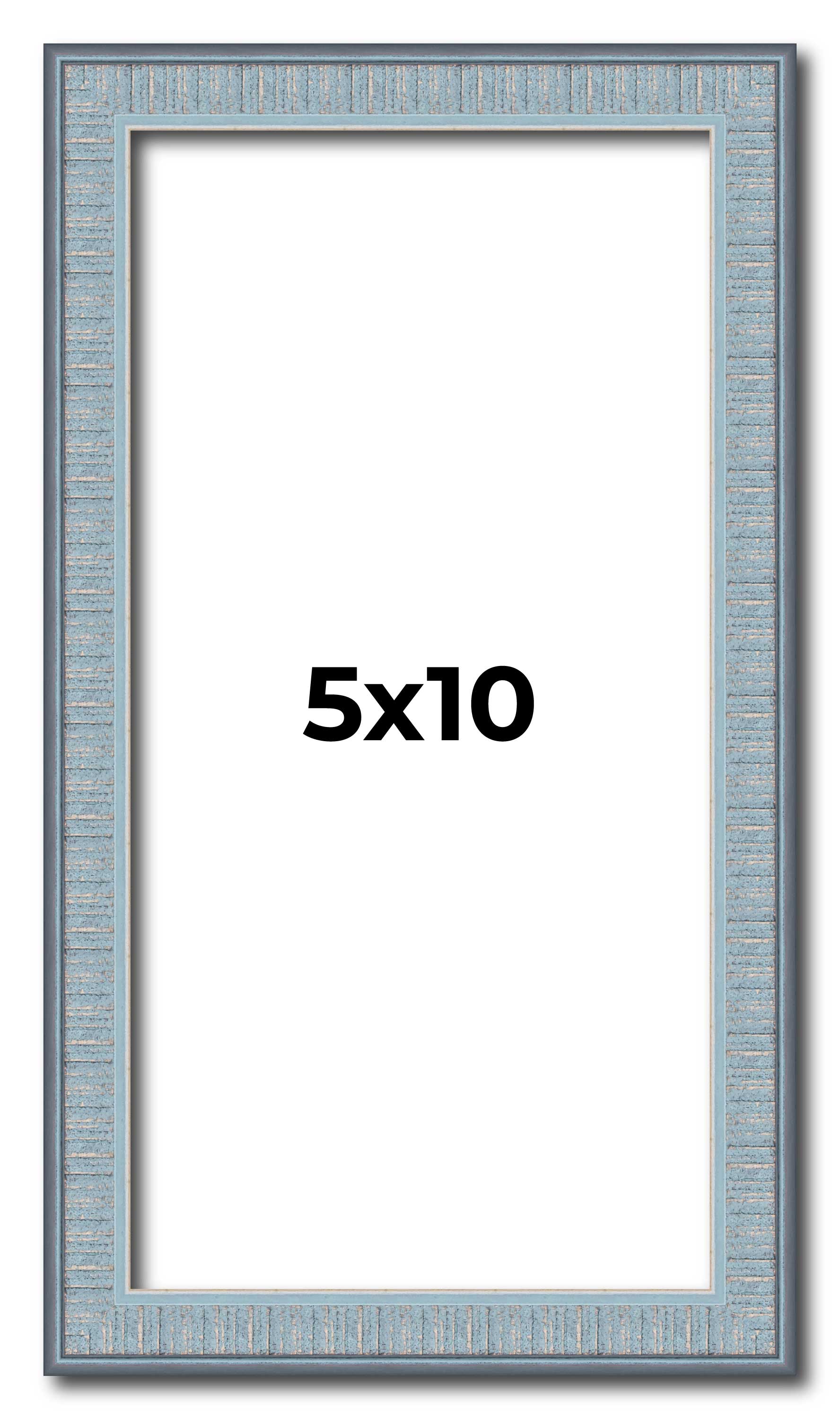 5×10 Frame Blue Scuffed Farm Board Solid Wood Picture Frame Width 0.75 Inches |