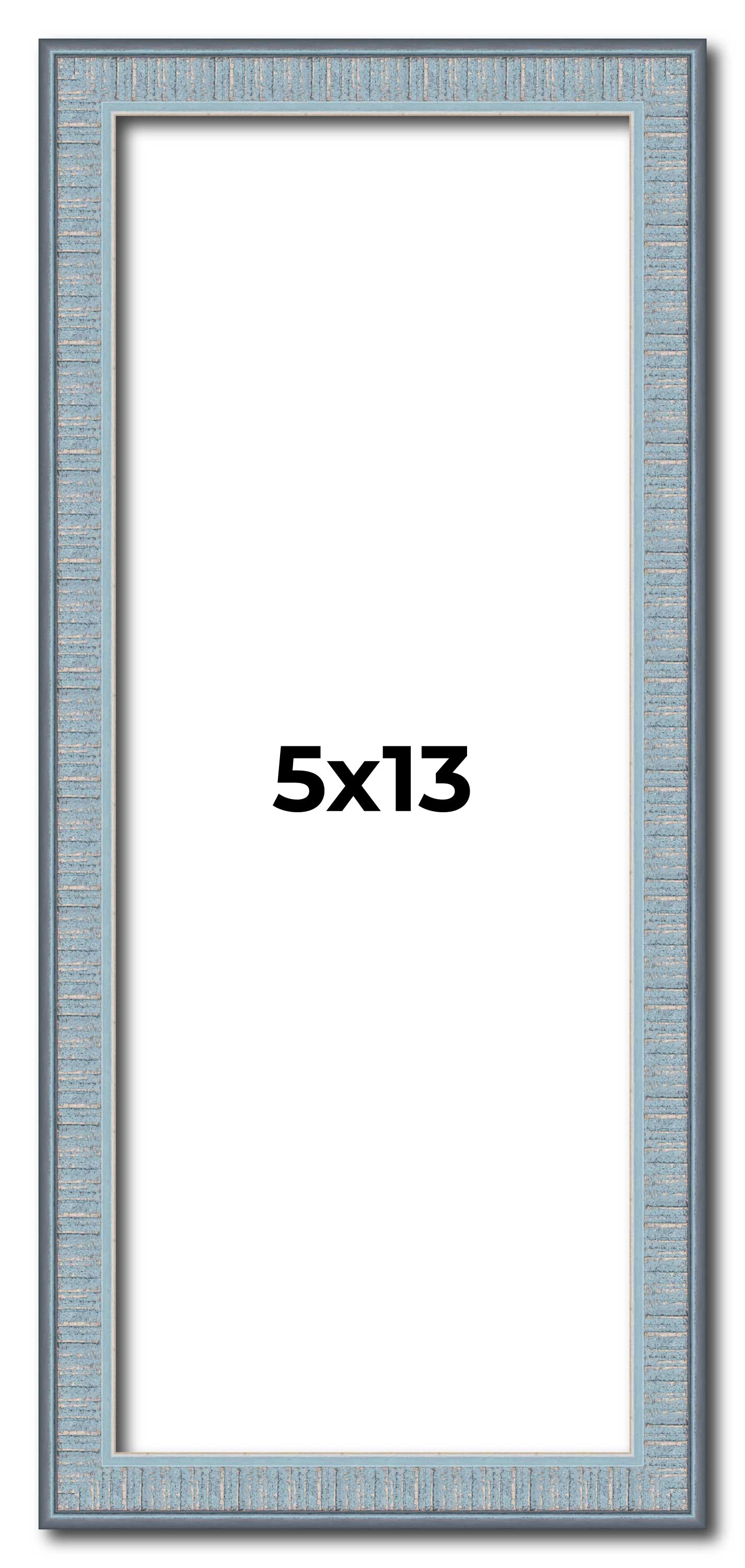 5x13 Rahmen Blau Bilderrahmen Komplett Modern Fotorahmen UV Acryl, Säurefrei - Bild 1 von 9