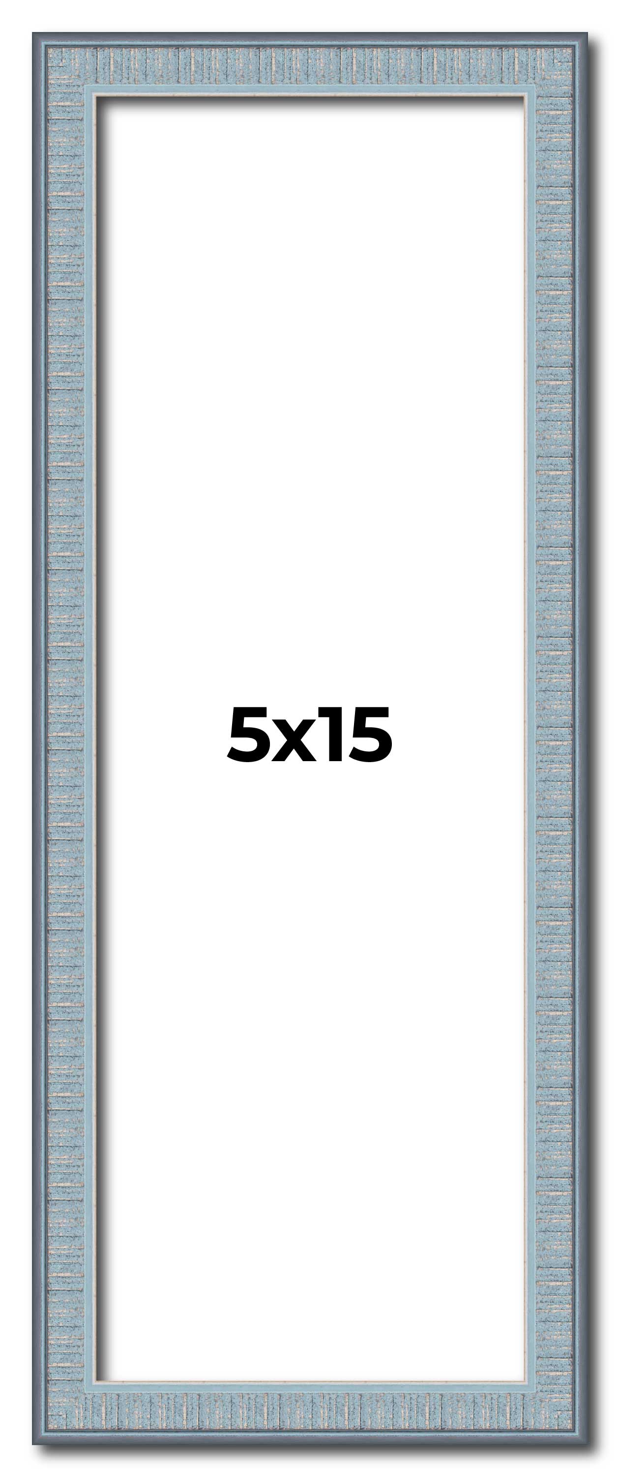 5×15 Frame Rustic Sky Blue Solid Wood Picture Frame | 0.75 Inch Moulding Width |
