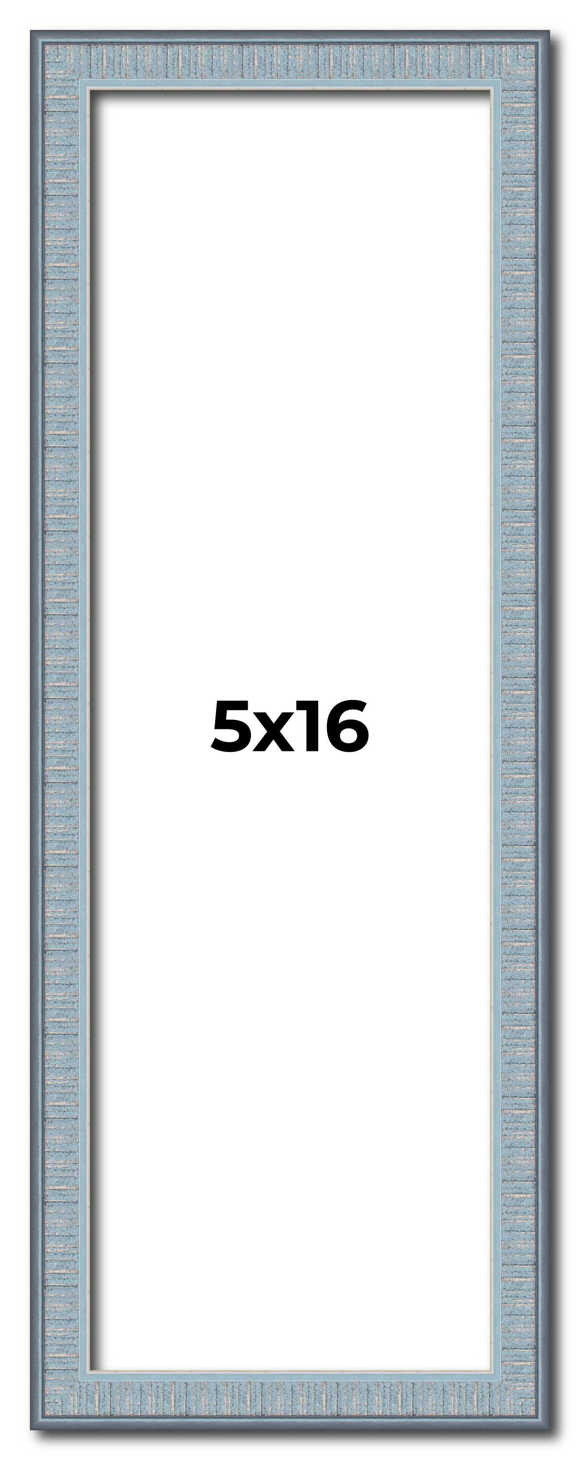 5x16 Frame Blue Scuffed Farm Board Solid Wood Picture Frame Width 0.75 ...