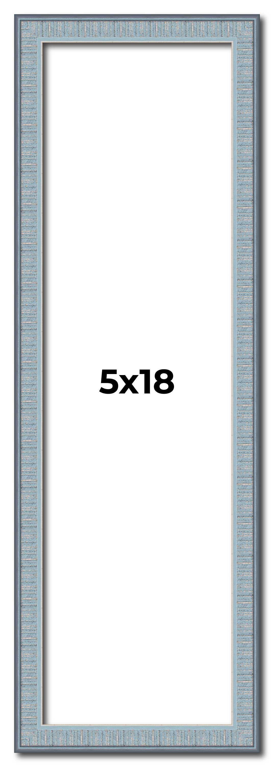 5x18 Rahmen Blau Bilderrahmen Komplett Modern Fotorahmen UV Acryl, Säurefrei