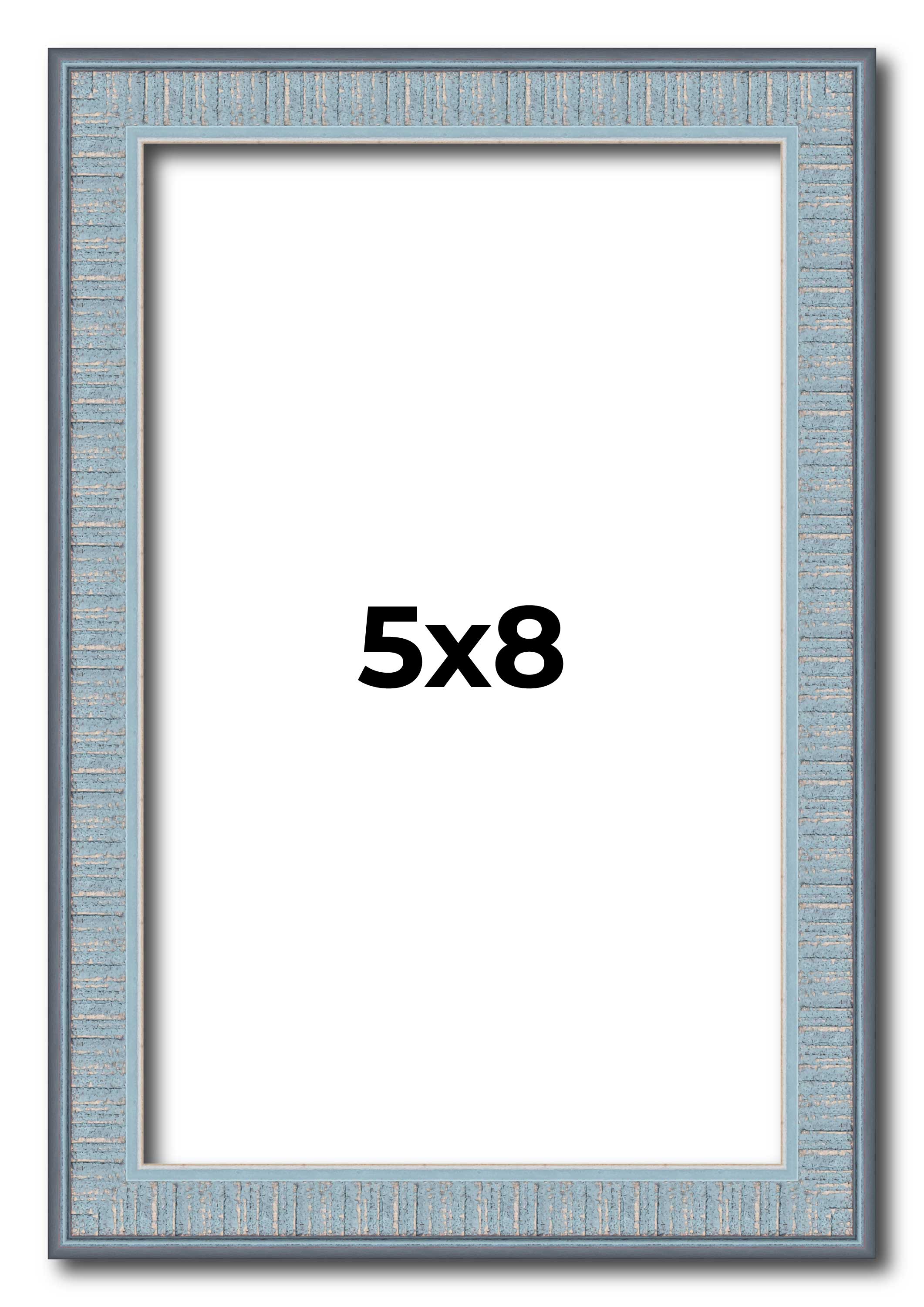 5x8 Rahmen Blau Bilderrahmen Komplett Modern Fotorahmen UV Acryl, Säurefrei