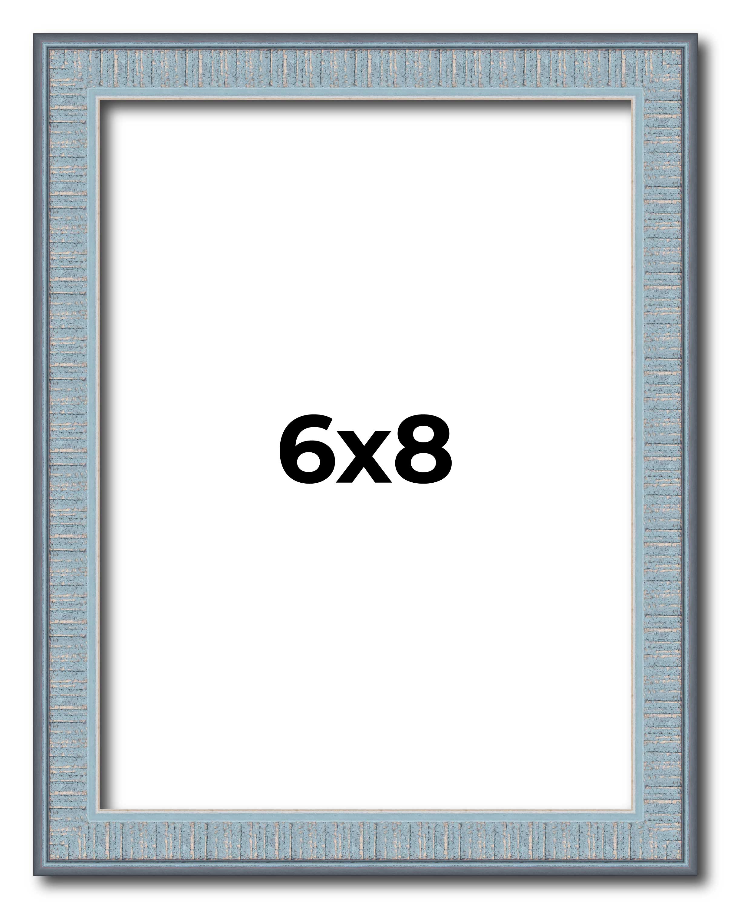 6x8 Frame Blue Picture Frame Complete Modern Photo Frame UV Acrylic, Acid Free