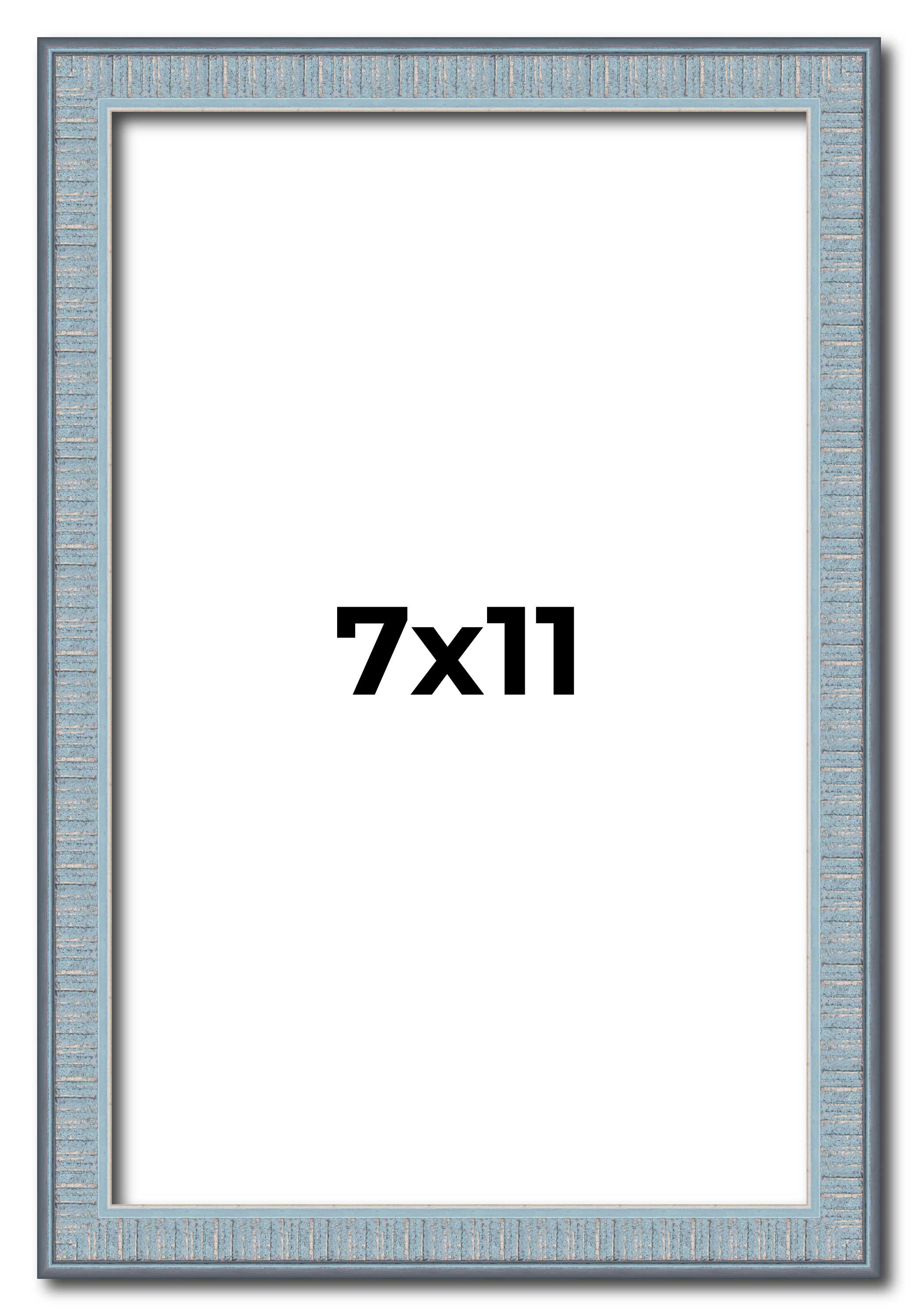 7×11 Frame Blue Picture Frame Complete Modern Photo Frame UV Acrylic, Acid Free