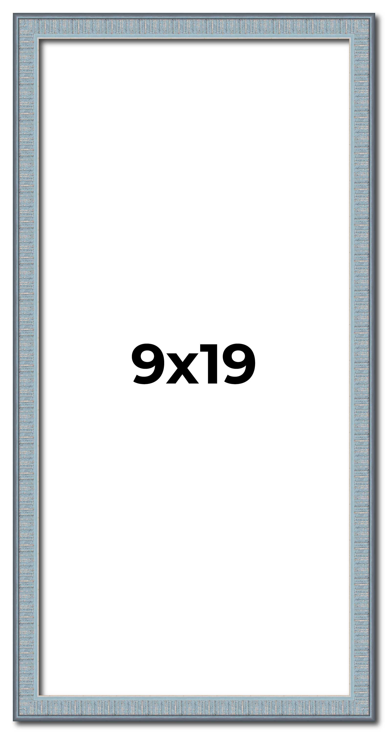 9×19 Frame Blue Scuffed Farm Board Solid Wood Picture Frame Width 0.75 Inches |