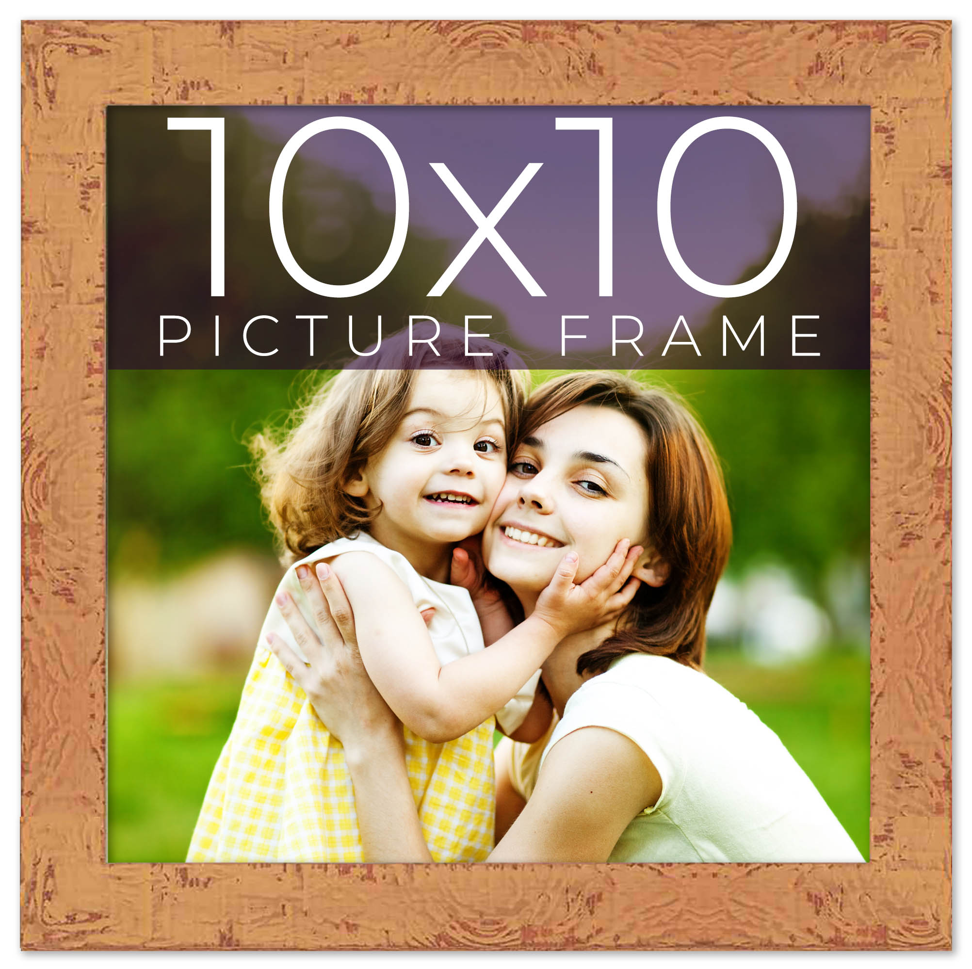 10x10 Frame Beige Real Wood Picture Frame Width 1.25 inches | Interior Frame Dep detailed image 9