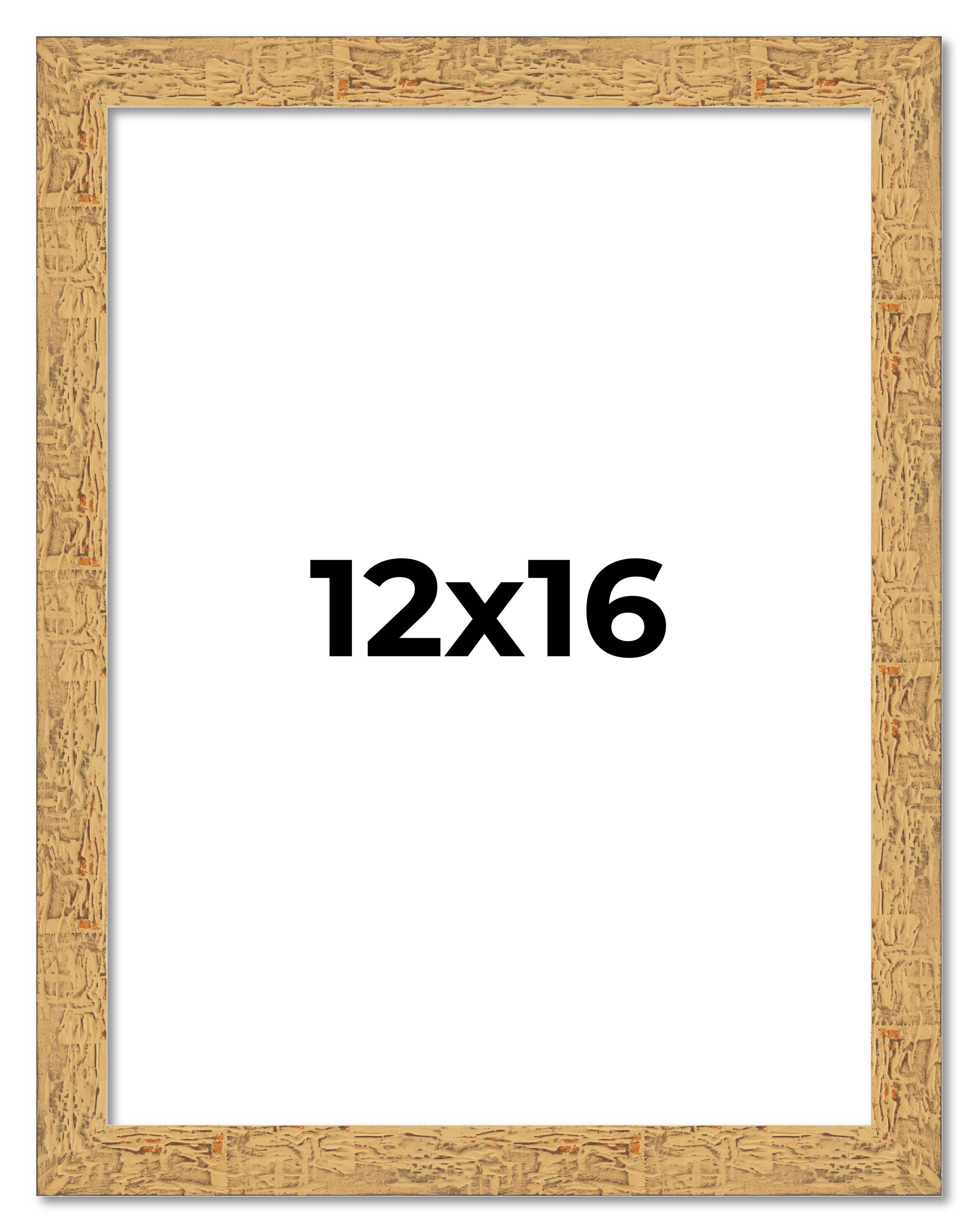 12x16 Frame Beige Real Wood Picture Frame Width 1.25 inches | Interior Frame Dep main product image
