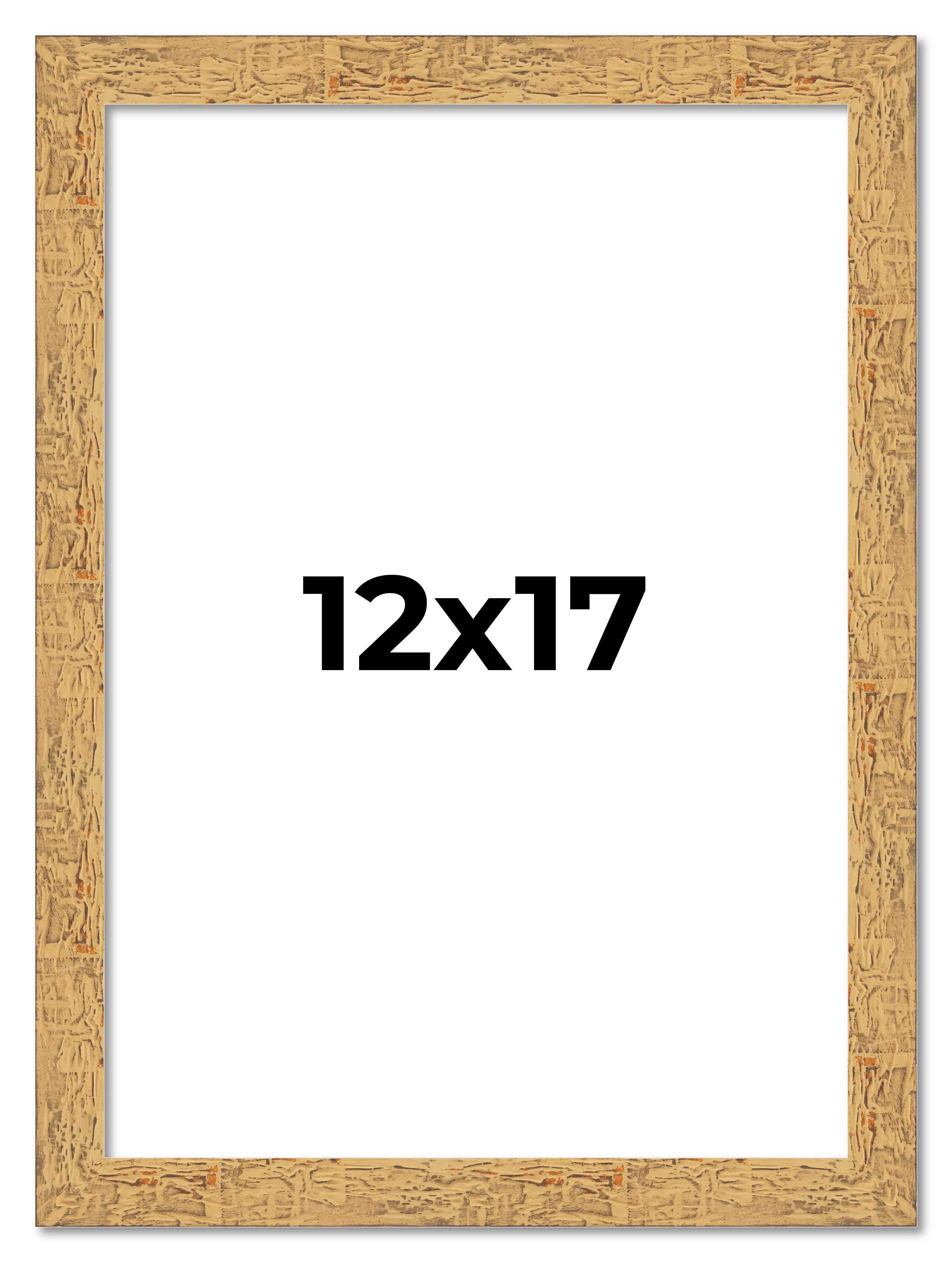 12×17 Frame Beige Real Wood Picture Frame Width 1.25 inches | Interior Frame Dep