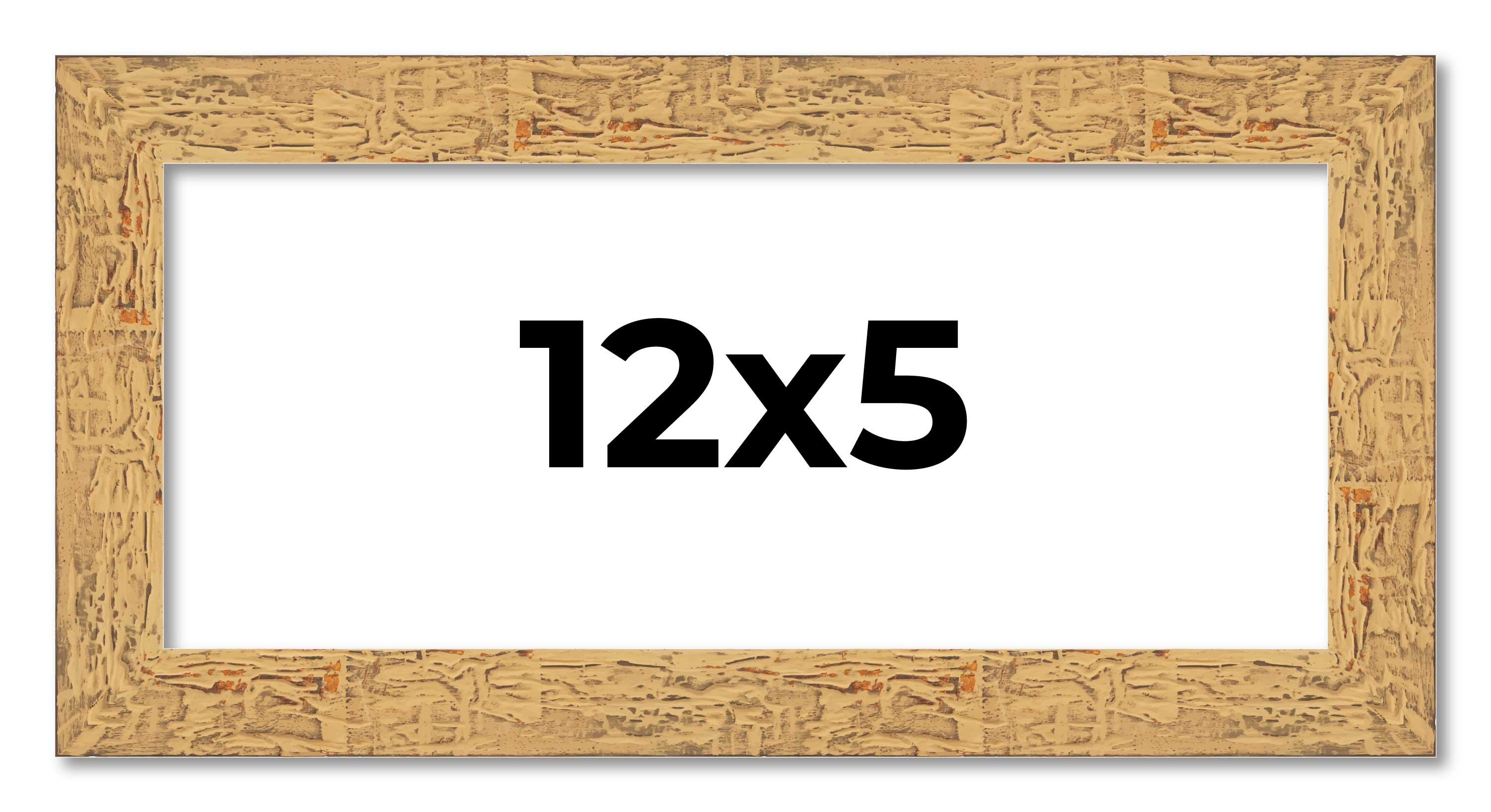 12x5 Frame Beige Real Wood Picture Frame Width 1.25 inches | Interior Frame Dept main product image