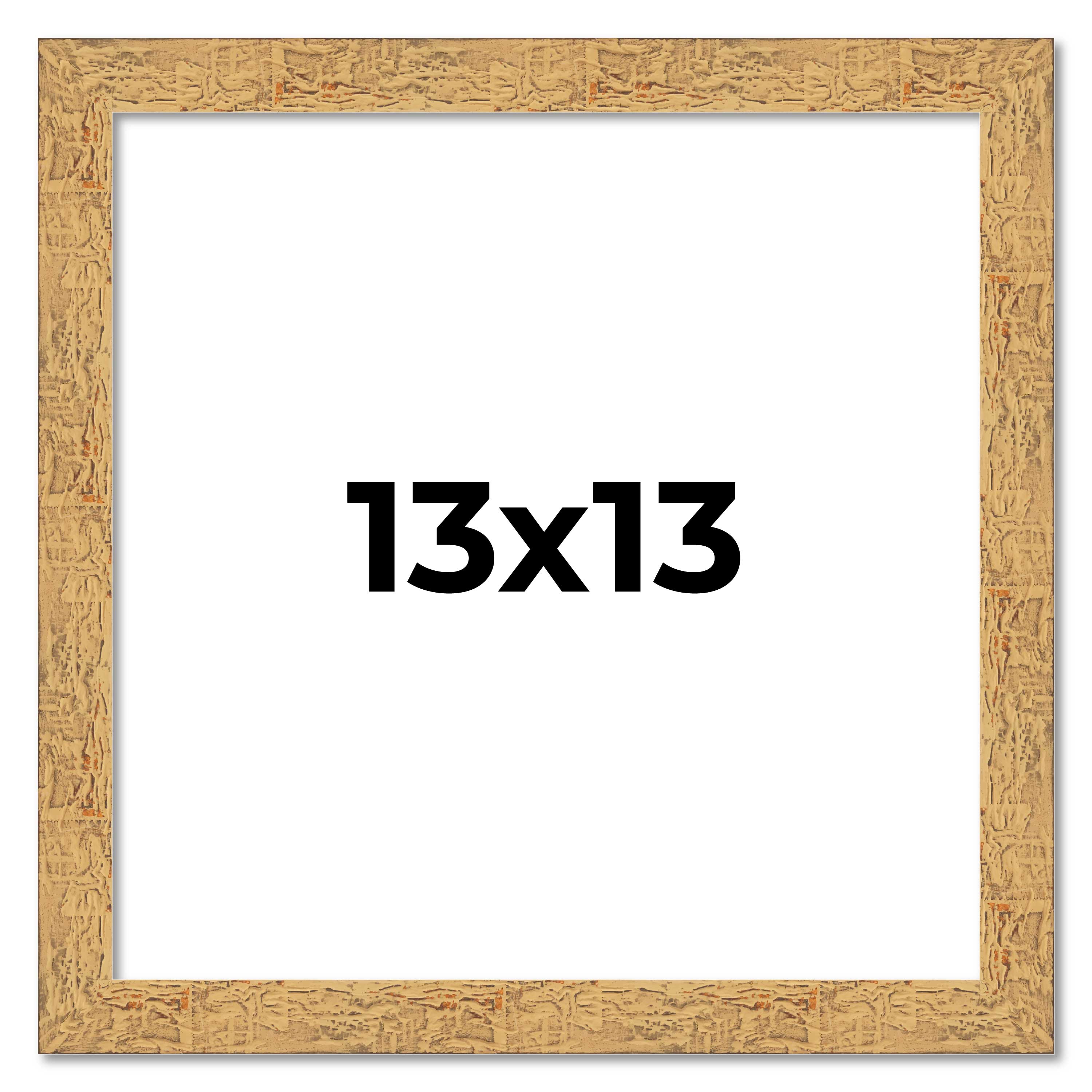 13x13 Frame Beige Real Wood Picture Frame Width 1.25 inches | Interior Frame Dep main product image