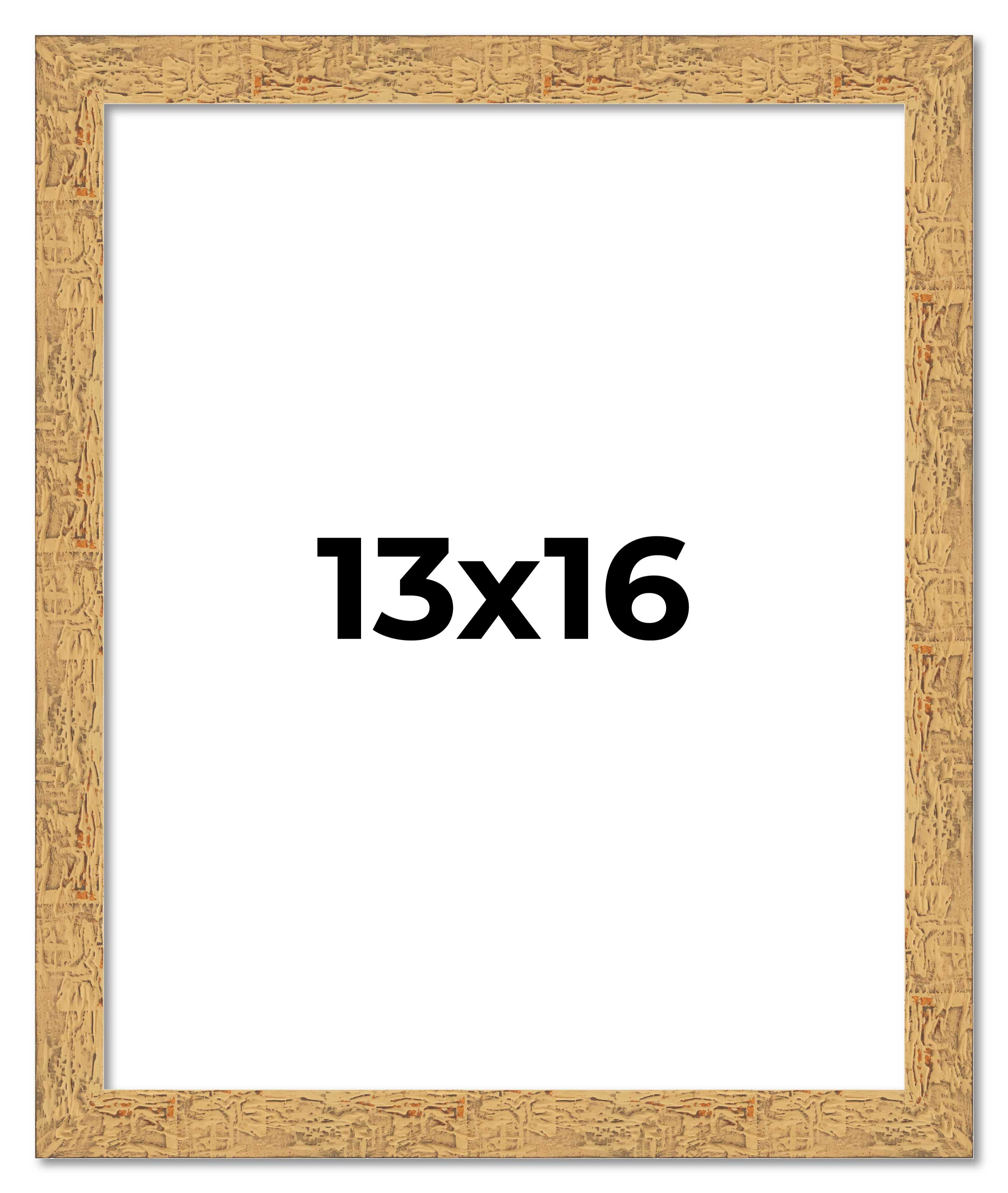 13×16 Frame Beige Real Wood Picture Frame Width 1.25 inches | Interior Frame Dep