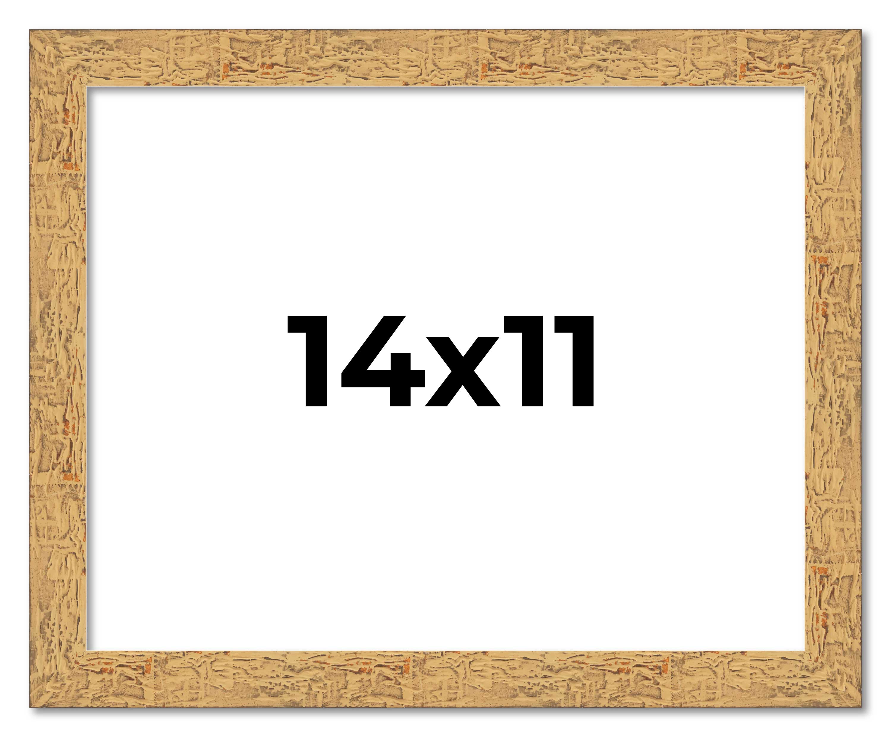 14x11 Frame Beige Real Wood Picture Frame Width 1.25 inches | Interior Frame Dep main product image