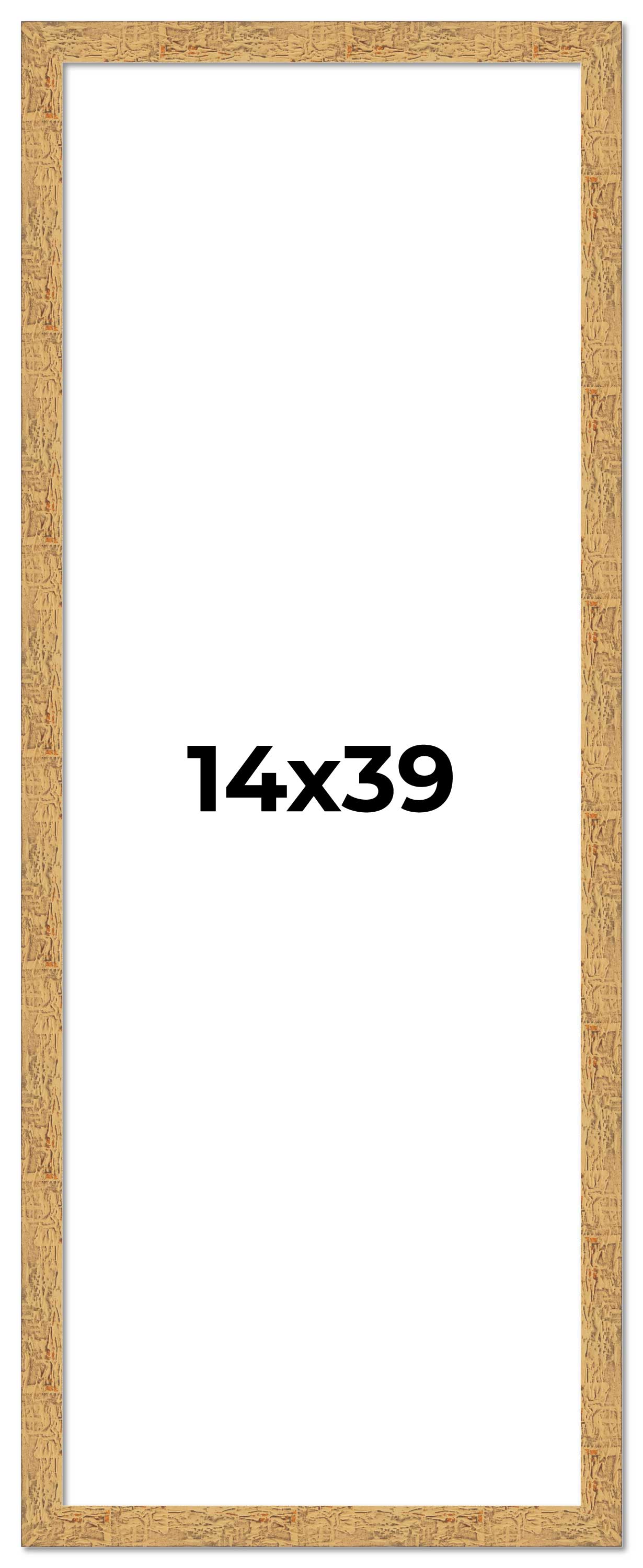 14×39 Frame Beige Real Wood Picture Frame Width 1.25 inches | Interior Frame Dep