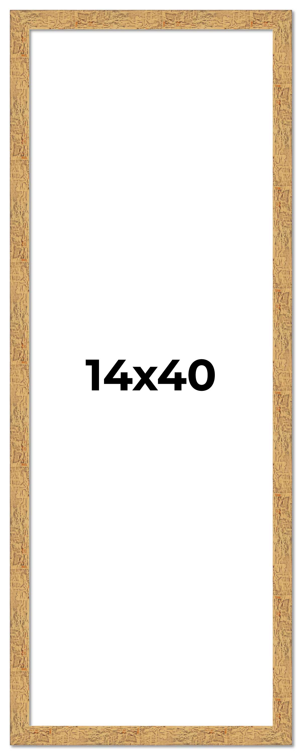 14×40 Frame Beige Real Wood Picture Frame Width 1.25 inches | Interior Frame Dep