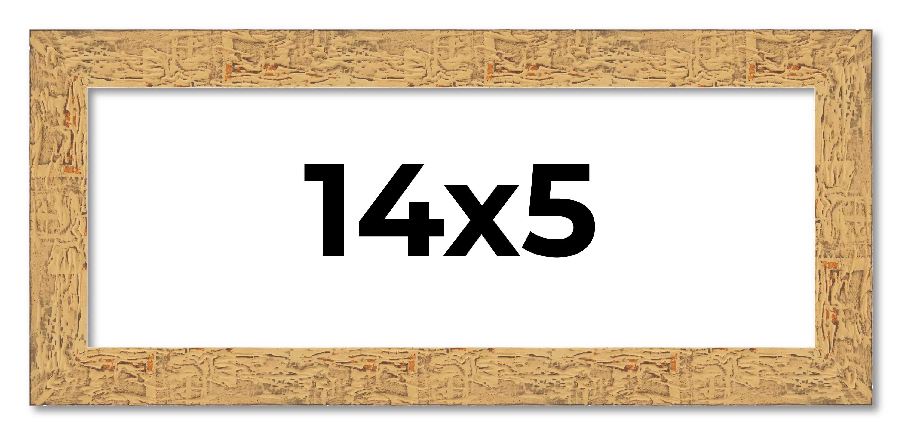 14x5 Frame Beige Real Wood Picture Frame Width 1.25 inches | Interior Frame Dept