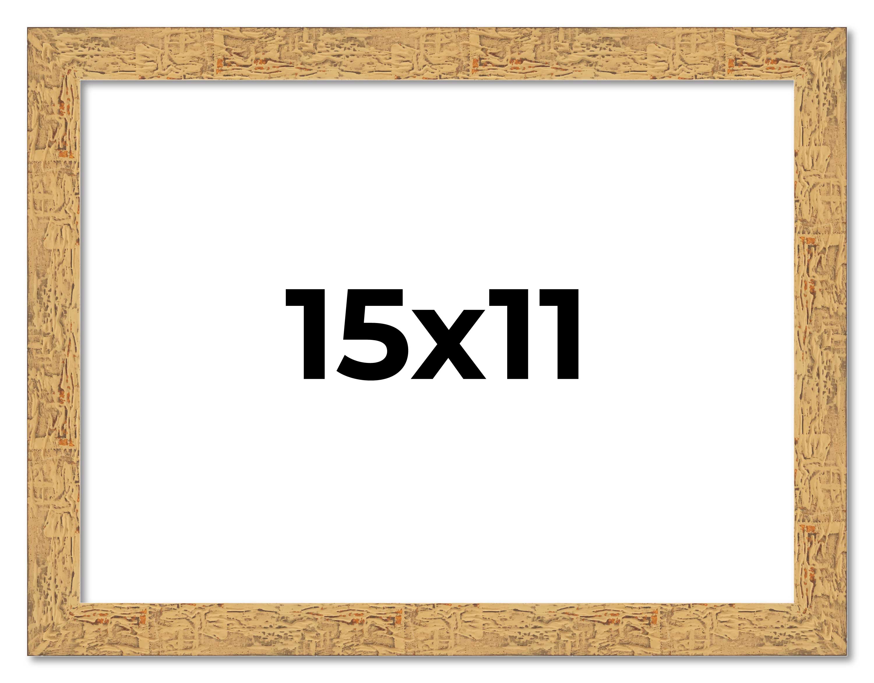 15x11 Frame Beige Real Wood Picture Frame Width 1.25 inches | Interior Frame Dep main product image