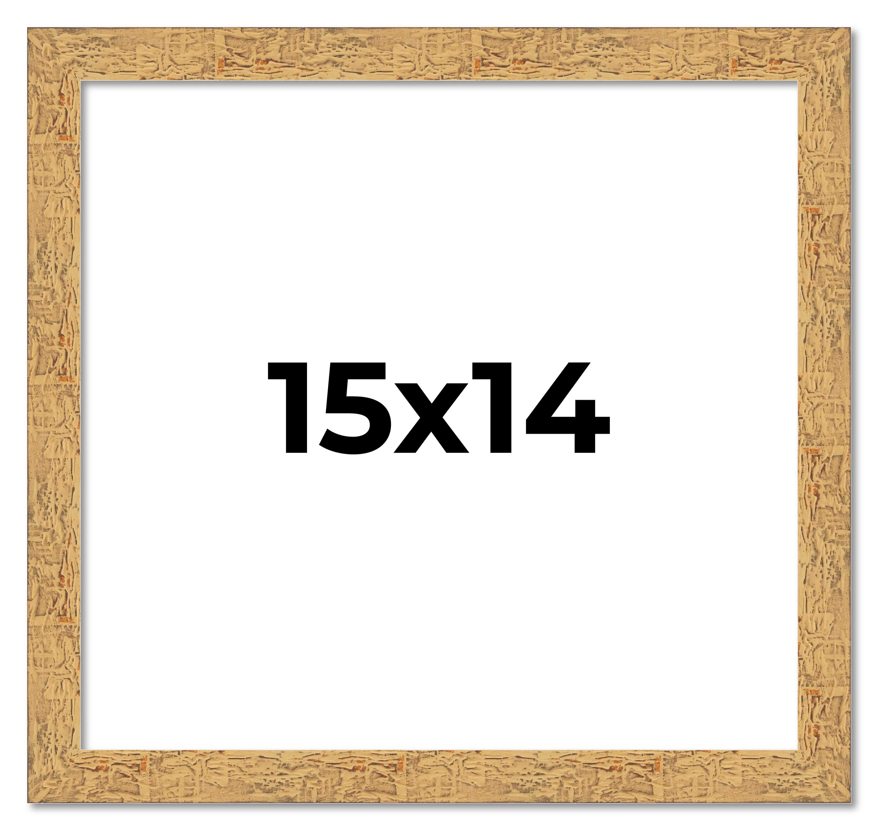 15x14 Frame Beige Real Wood Picture Frame Width 1.25 inches | Interior Frame Dep main product image