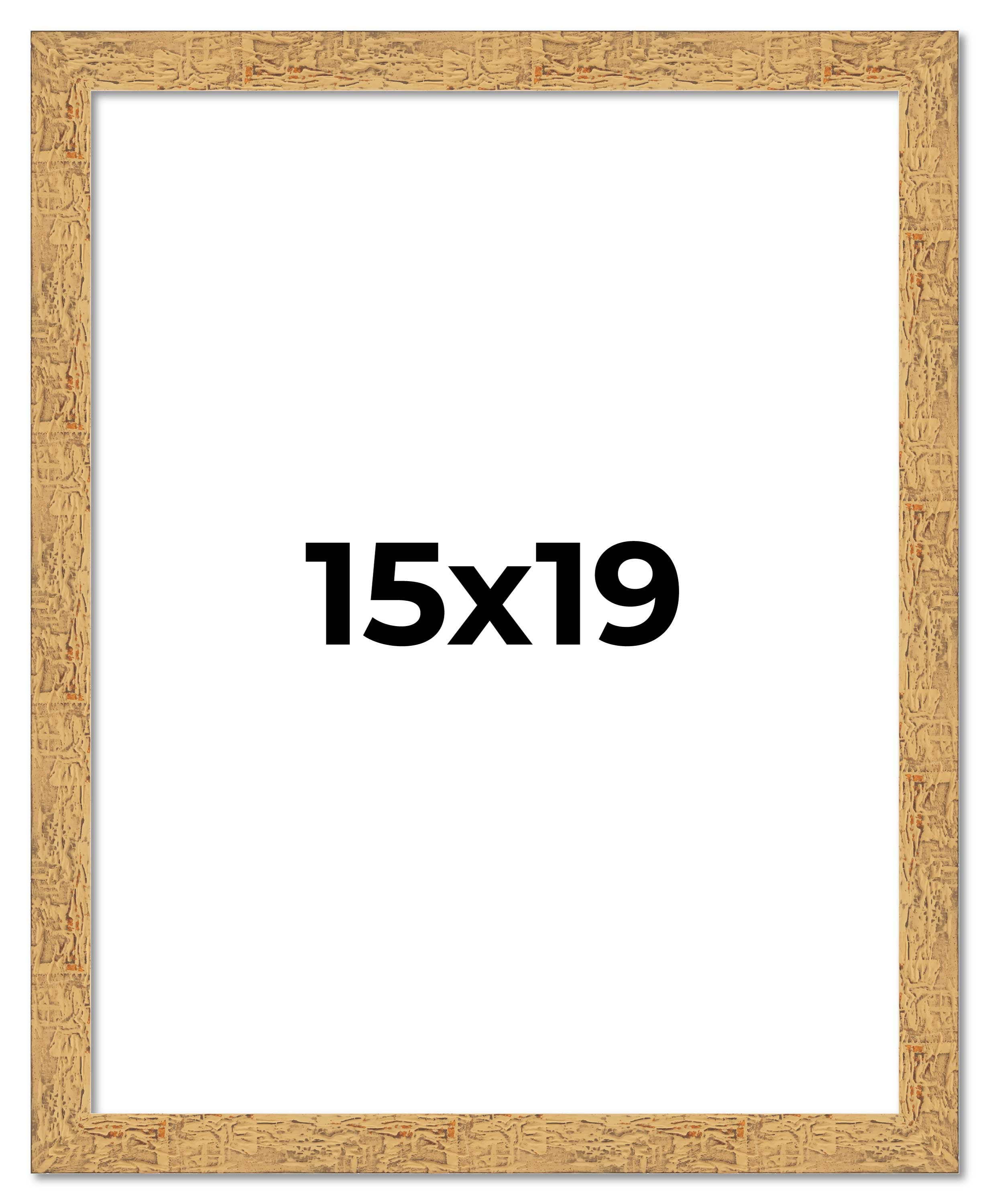 15x19 Frame Beige Real Wood Picture Frame Width 1.25 inches | Interior Frame Dep main product image