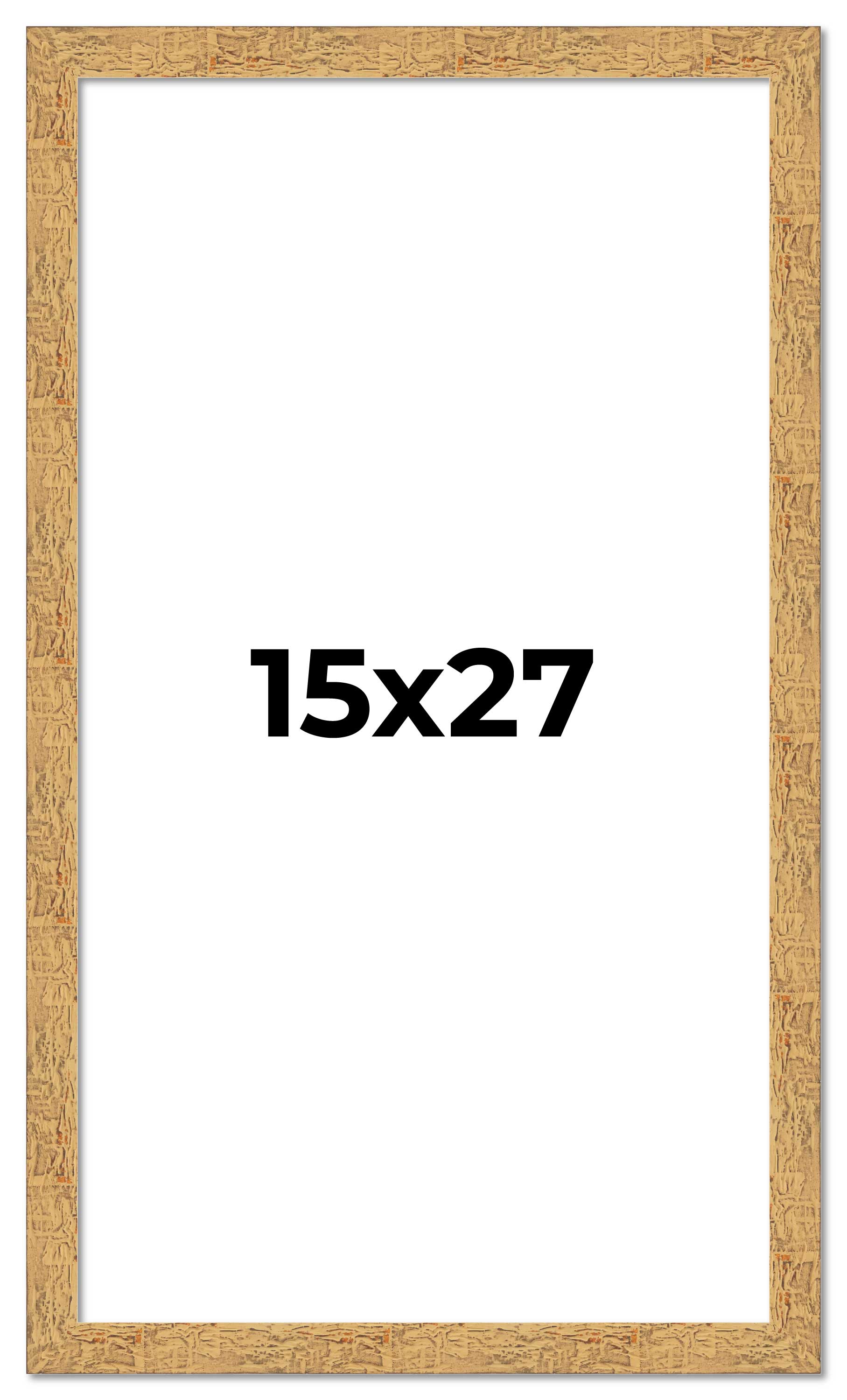 15×27 Frame Beige Real Wood Picture Frame Width 1.25 inches | Interior Frame Dep