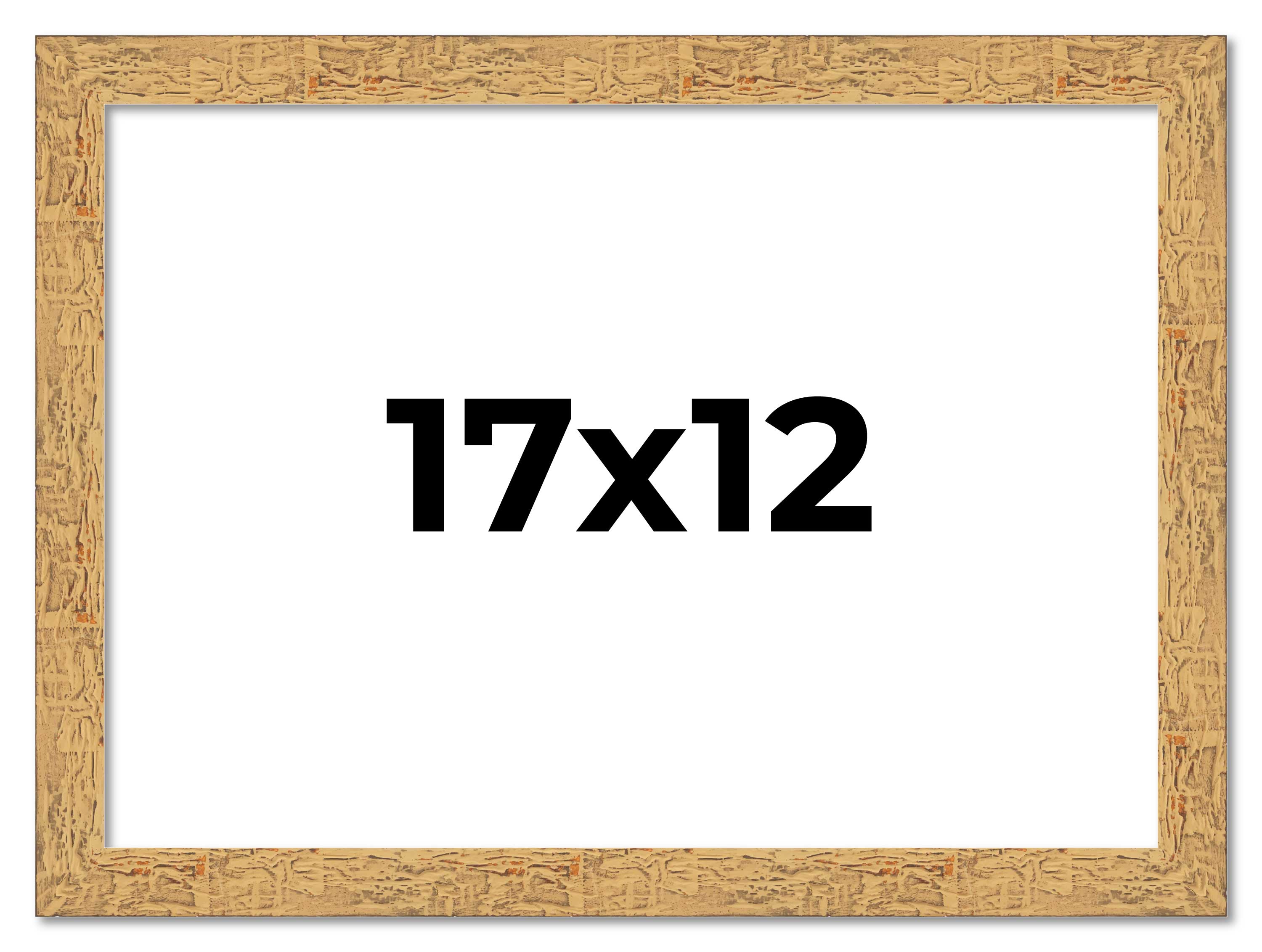 17x12 Frame Beige Real Wood Picture Frame Width 1.25 inches | Interior Frame Dep main product image