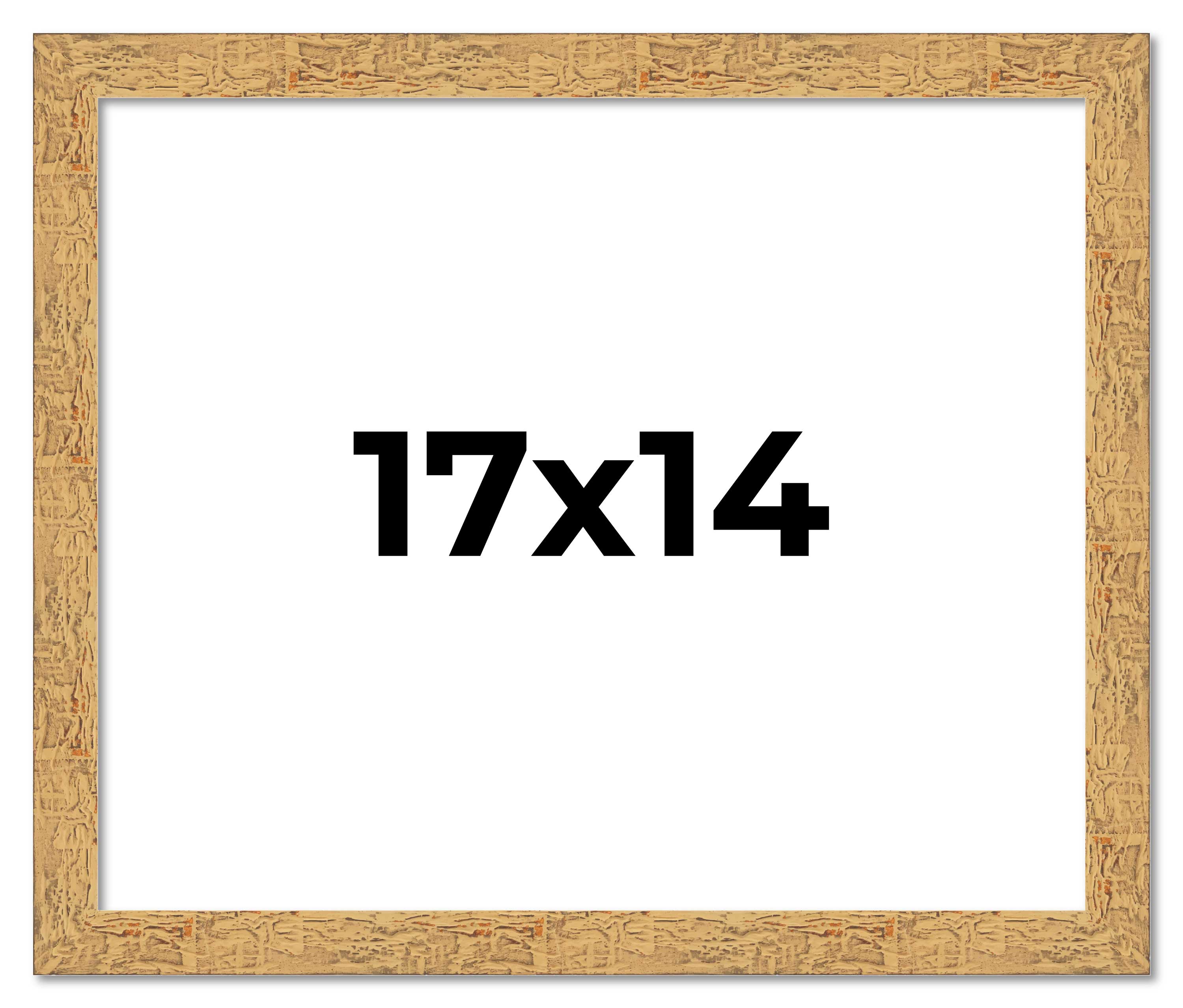 17×14 Frame Beige Real Wood Picture Frame Width 1.25 inches | Interior Frame Dep