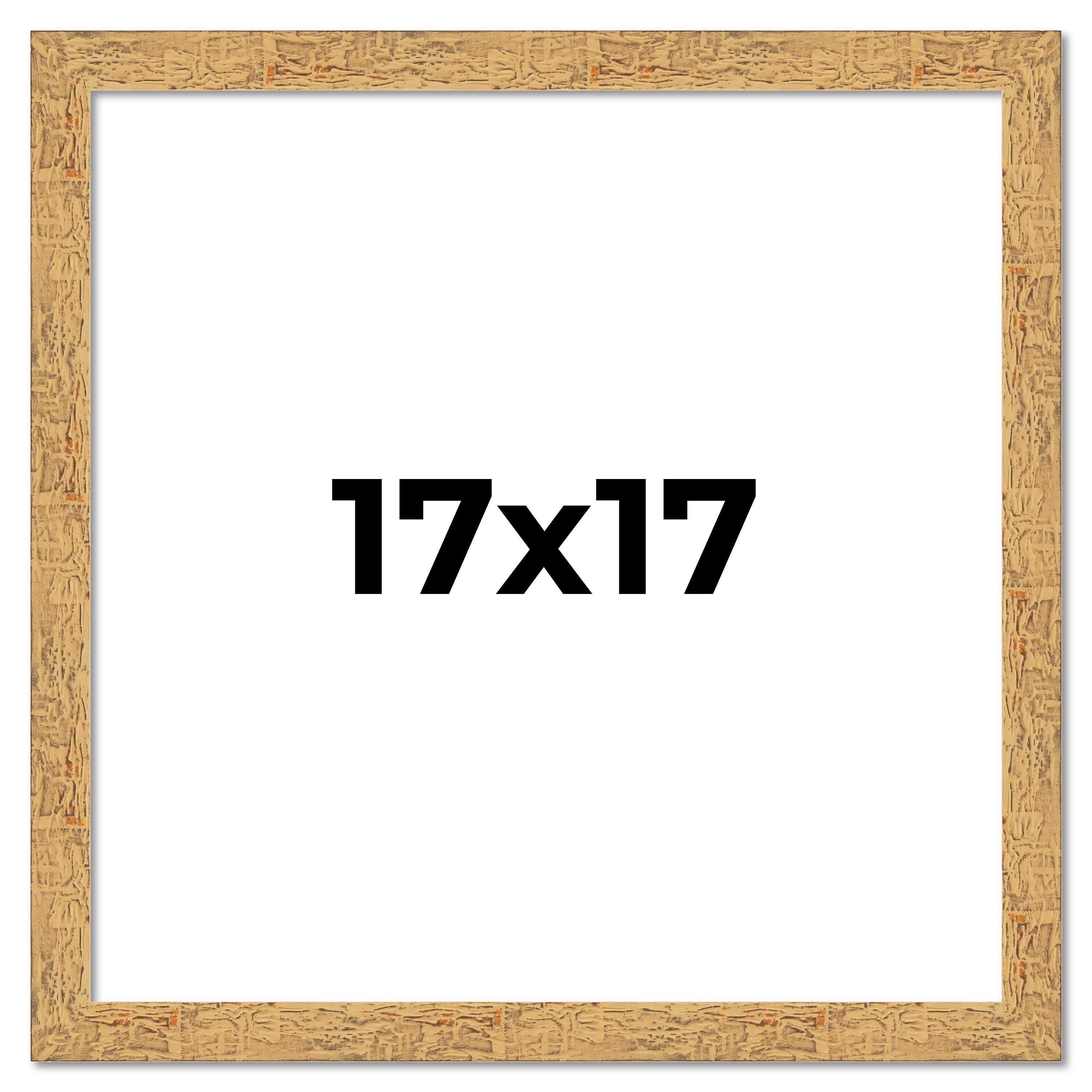 17x17 Frame Beige Real Wood Picture Frame Width 1.25 inches | Interior Frame Dep main product image