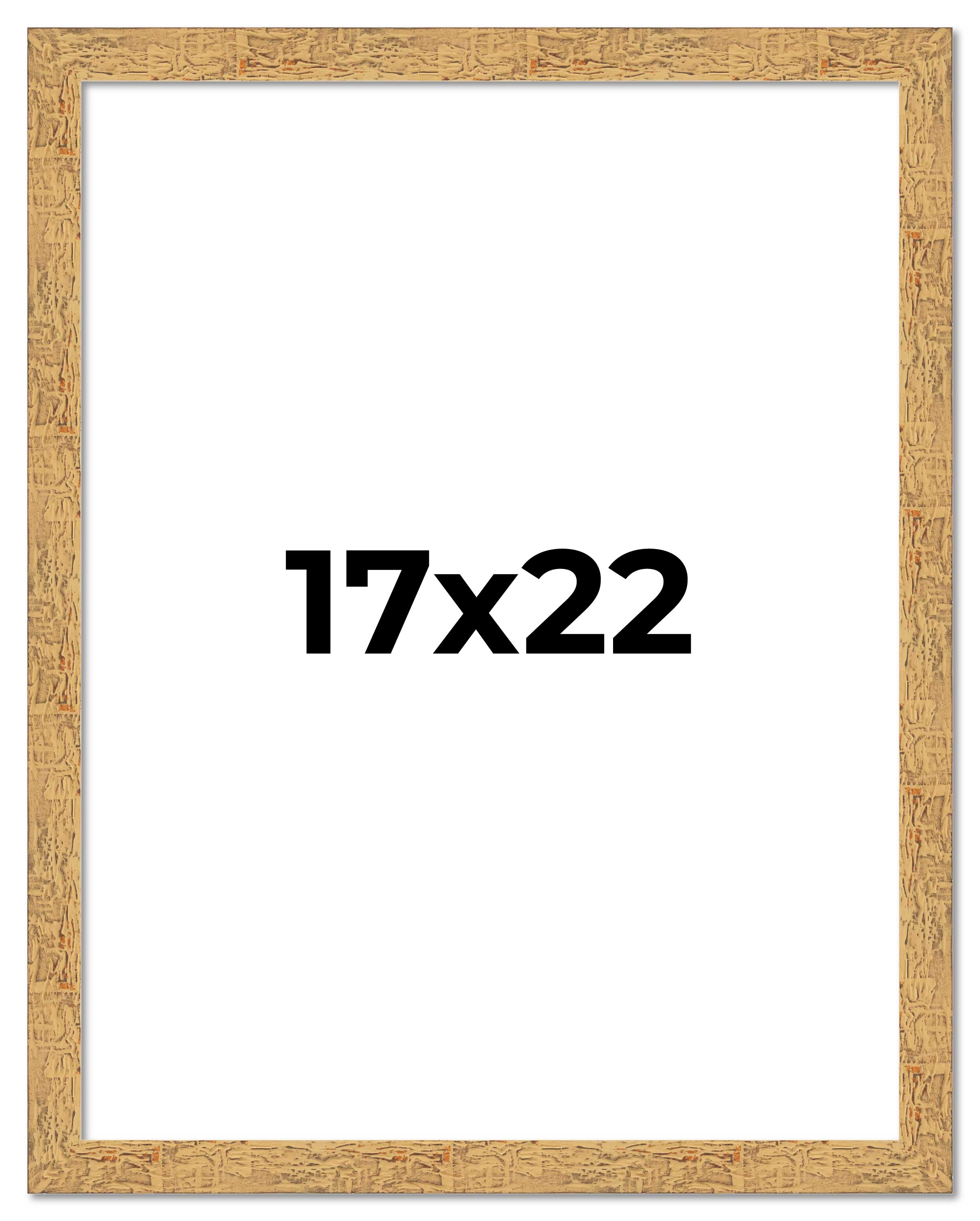 17×22 Frame Beige Real Wood Picture Frame Width 1.25 inches | Interior Frame Dep