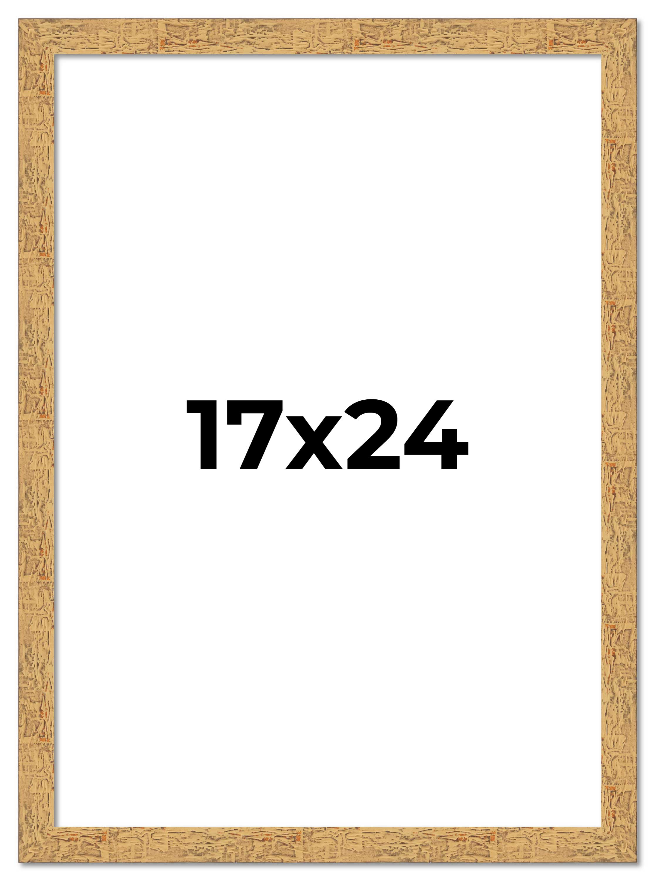 17×24 Frame Beige Real Wood Picture Frame Width 1.25 inches | Interior Frame Dep