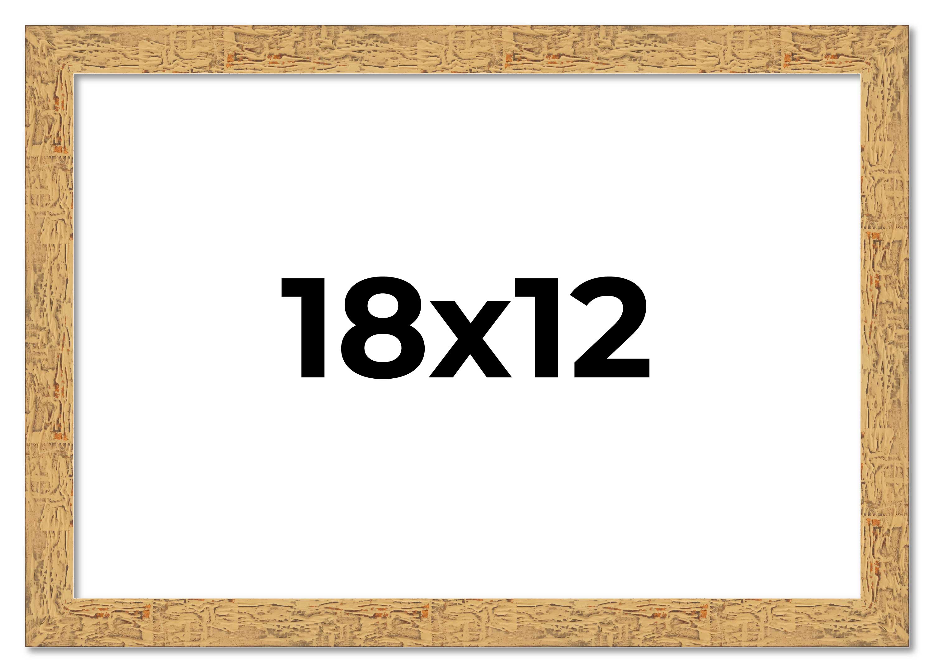 18x12 Frame Beige Real Wood Picture Frame Width 1.25 inches | Interior Frame Dep